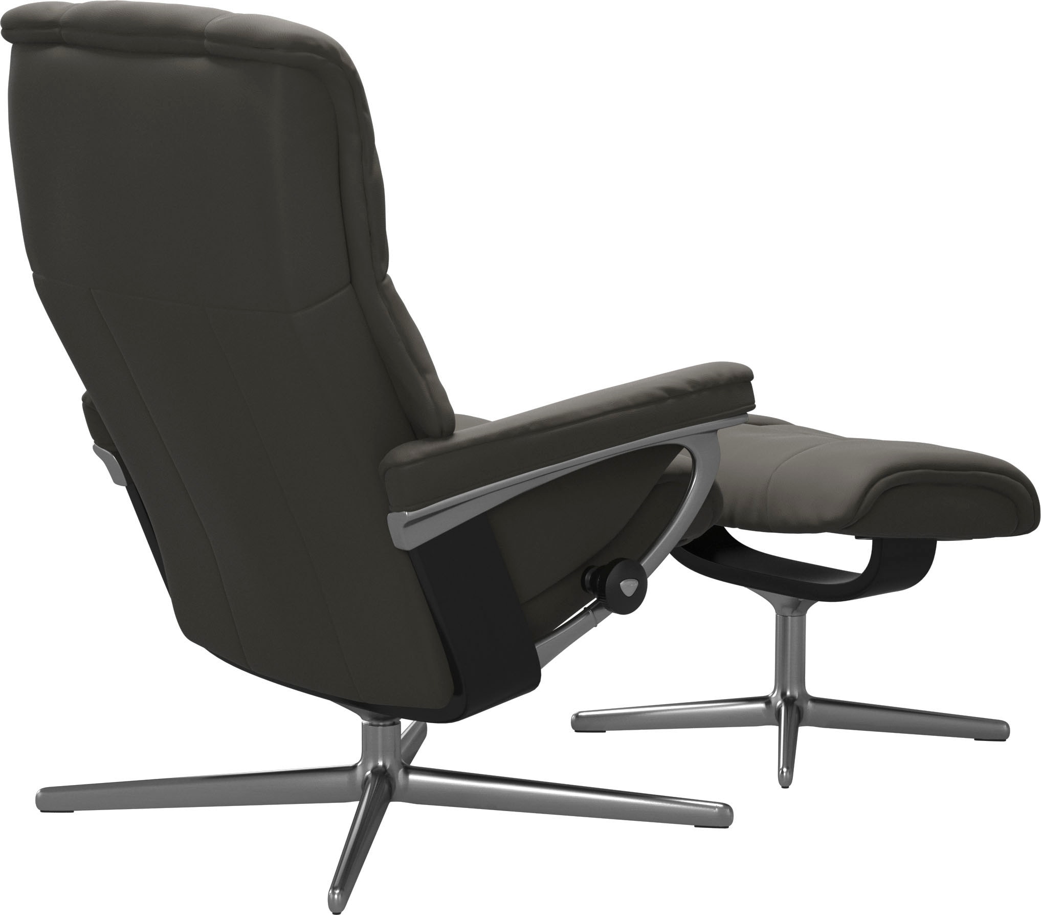 Stressless® Relaxsessel »Mayfair«, (Set, Relaxsessel mit Hocker), mit Hocker, mit Cross Base, Größe S, M & L, Holzakzent Schwarz