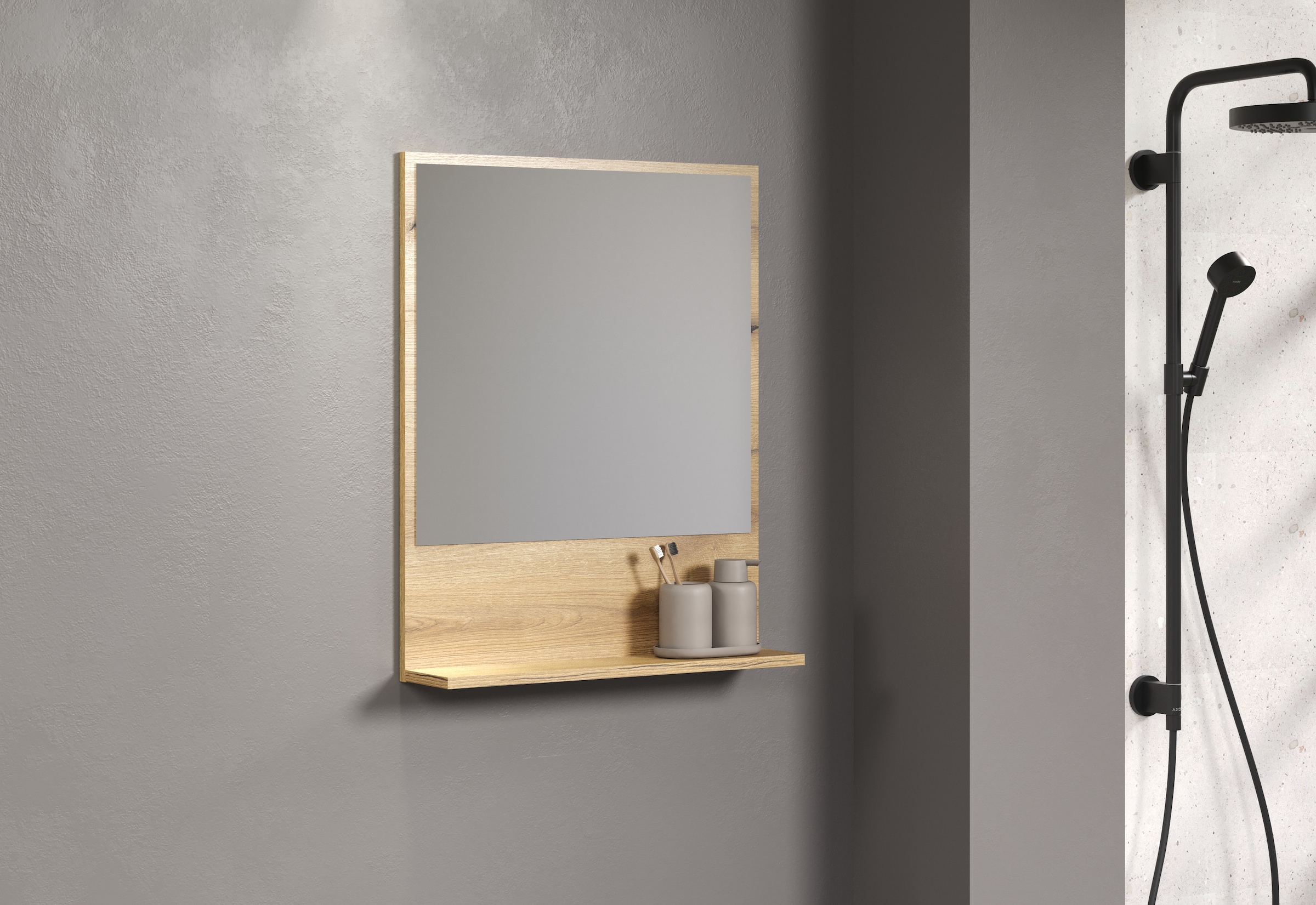 welltime Badspiegel »Amrum«, Wandspiegel mit Ablage - (B/T/H) wahlweise 60 bis 80/14/74 cm