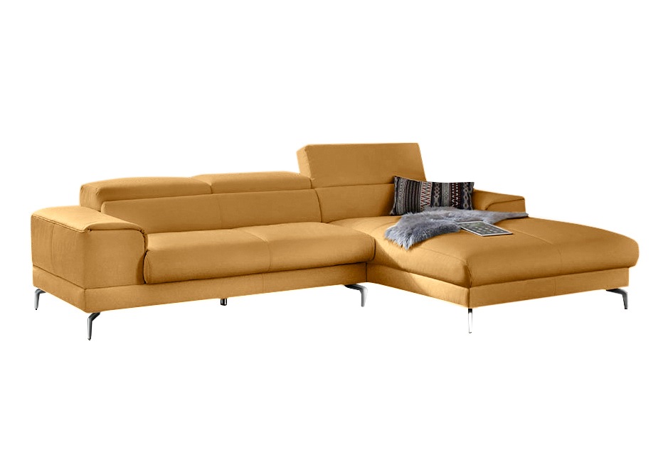 W.SCHILLIG Ecksofa »piedroo, Designsofa mit tollem Sitzkomfort, bequem und elegant, L-Form«, Kopfteilverstellung, wahlweise mit Sitztiefenverstellung, Breite 303cm