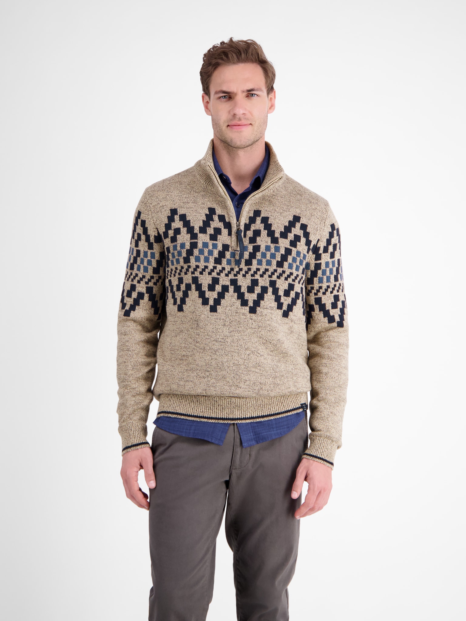 LERROS Troyer mit Norweger Muster