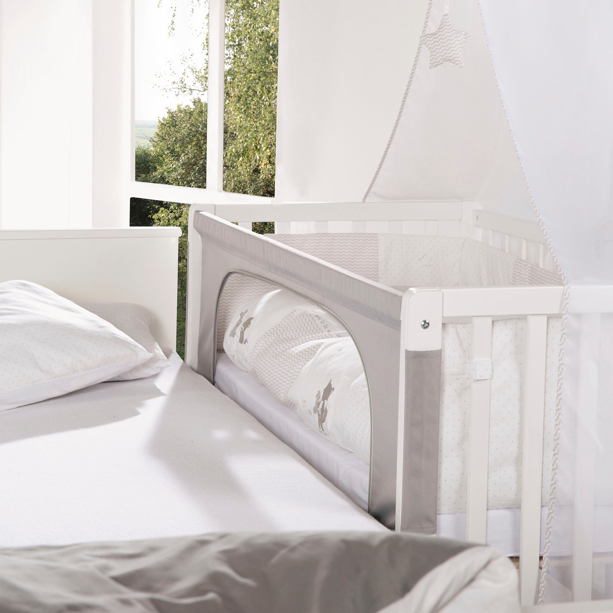 roba® Babybett »Room Bed, Fox & Bunny«, (6 tlg.)