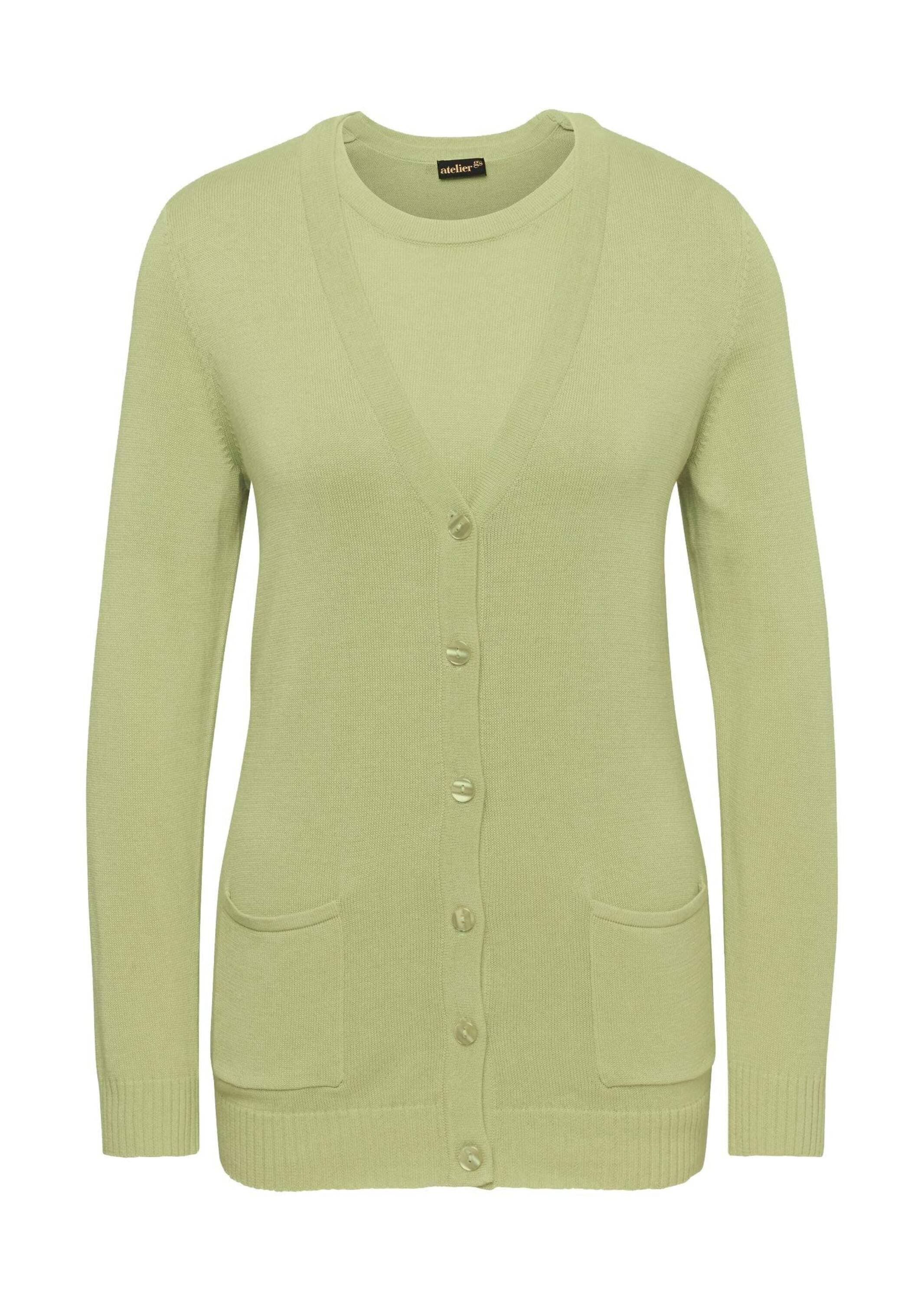 GOLDNER Strickpullover »Kurzgröße Klassisches Stricktwinset« Pulli und Jacke im Set - auch einzeln kombinierba