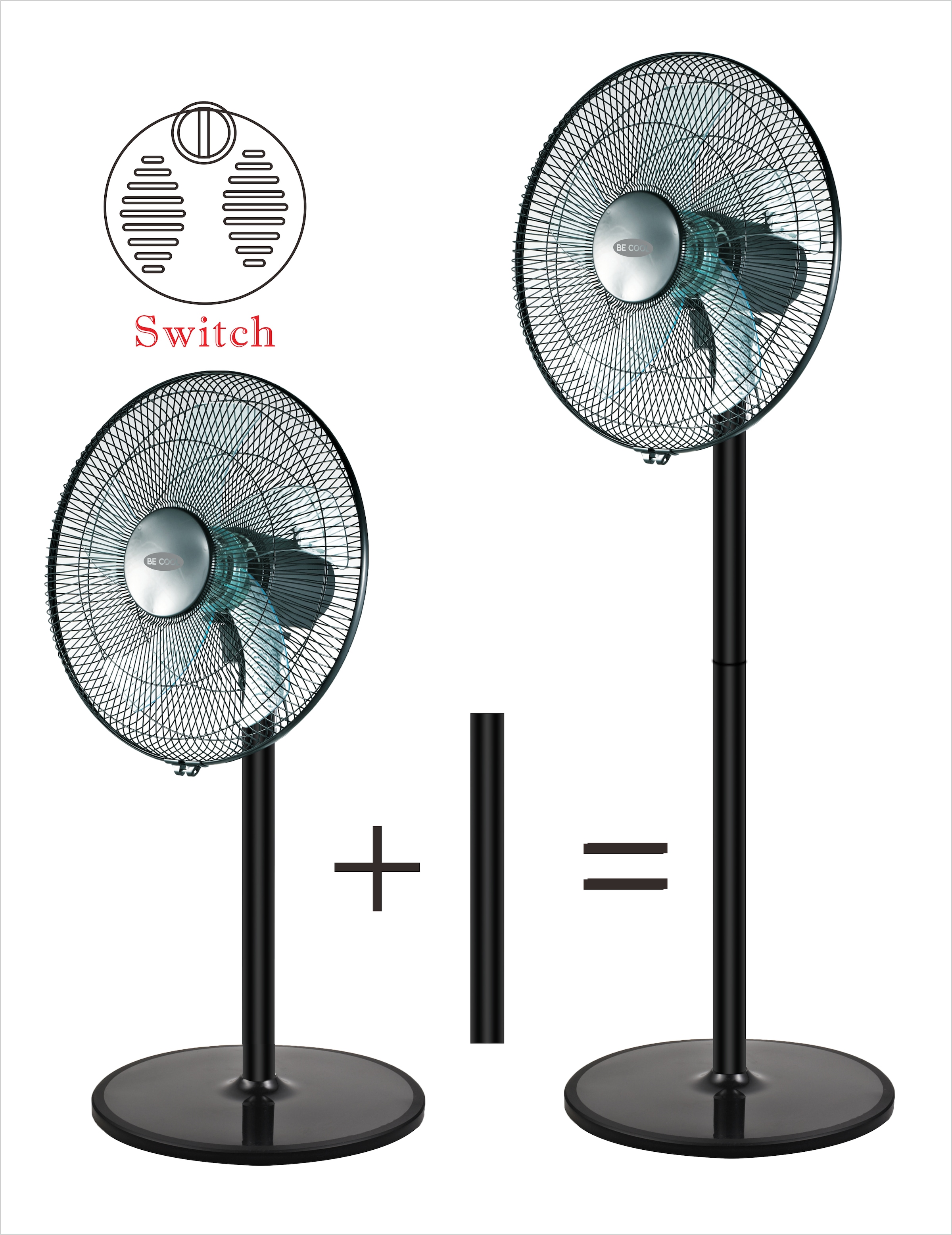 be cool Standventilator »BE COOL 2 in 1 Stand-und Tischventilator 40 cm«, 40 cm Durchmesser