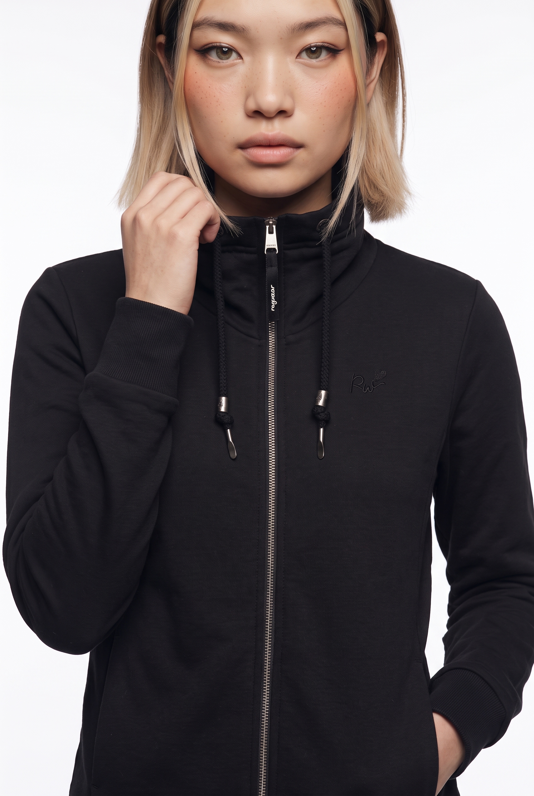 Ragwear Sweatjacke »RONETTE« brushed, in super softer Qualität, unifarbene Optik, mit Stehkragen