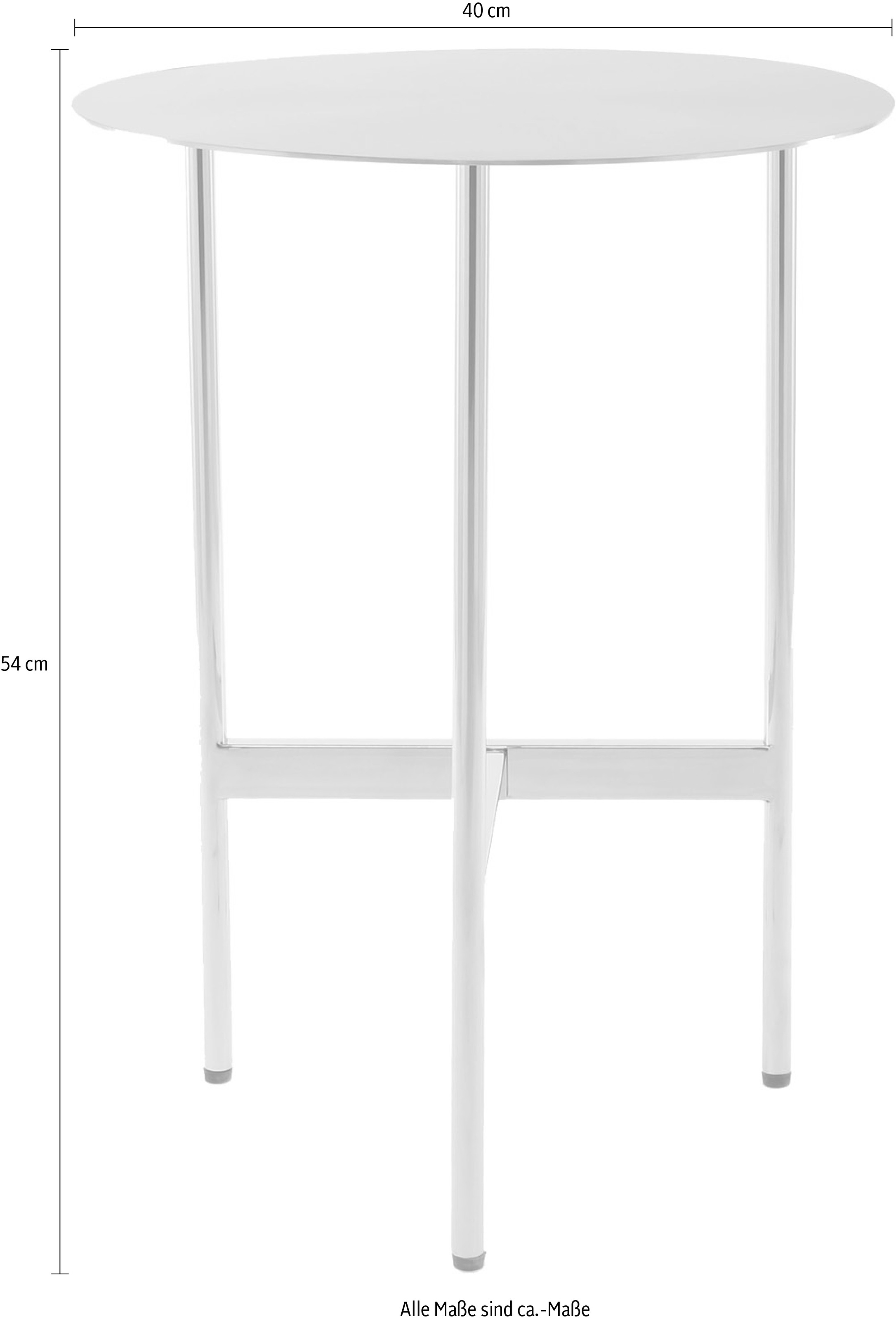 Kayoom Beistelltisch »Pero 125, Minimalistisches Design, Passt zu jedem Einrichtungsstil« 1 Stk. tlg. Gestelldesign aus Edelstahl, runde Ablagefläche, minimalistisch