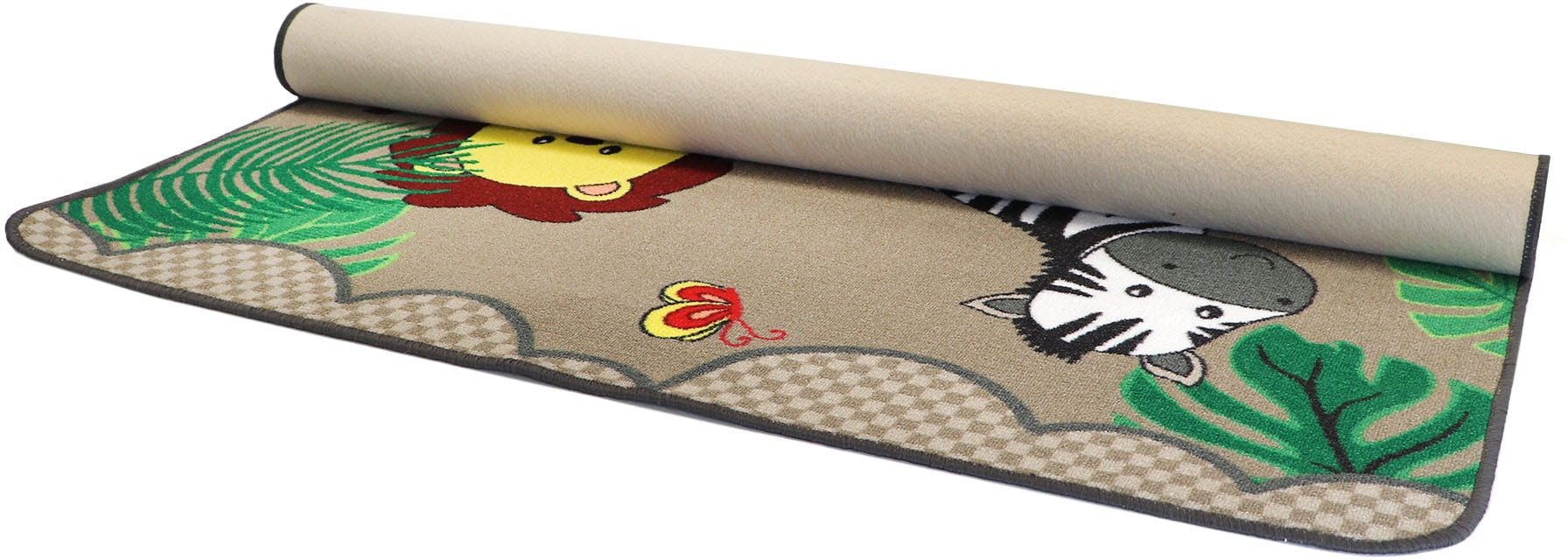 Primaflor-Ideen in Textil Kinderteppich »SAFARI, Made in Belgium«, rechteckig, 5 mm Höhe, Motiv Tiere der Savanne, Kinderzimmer