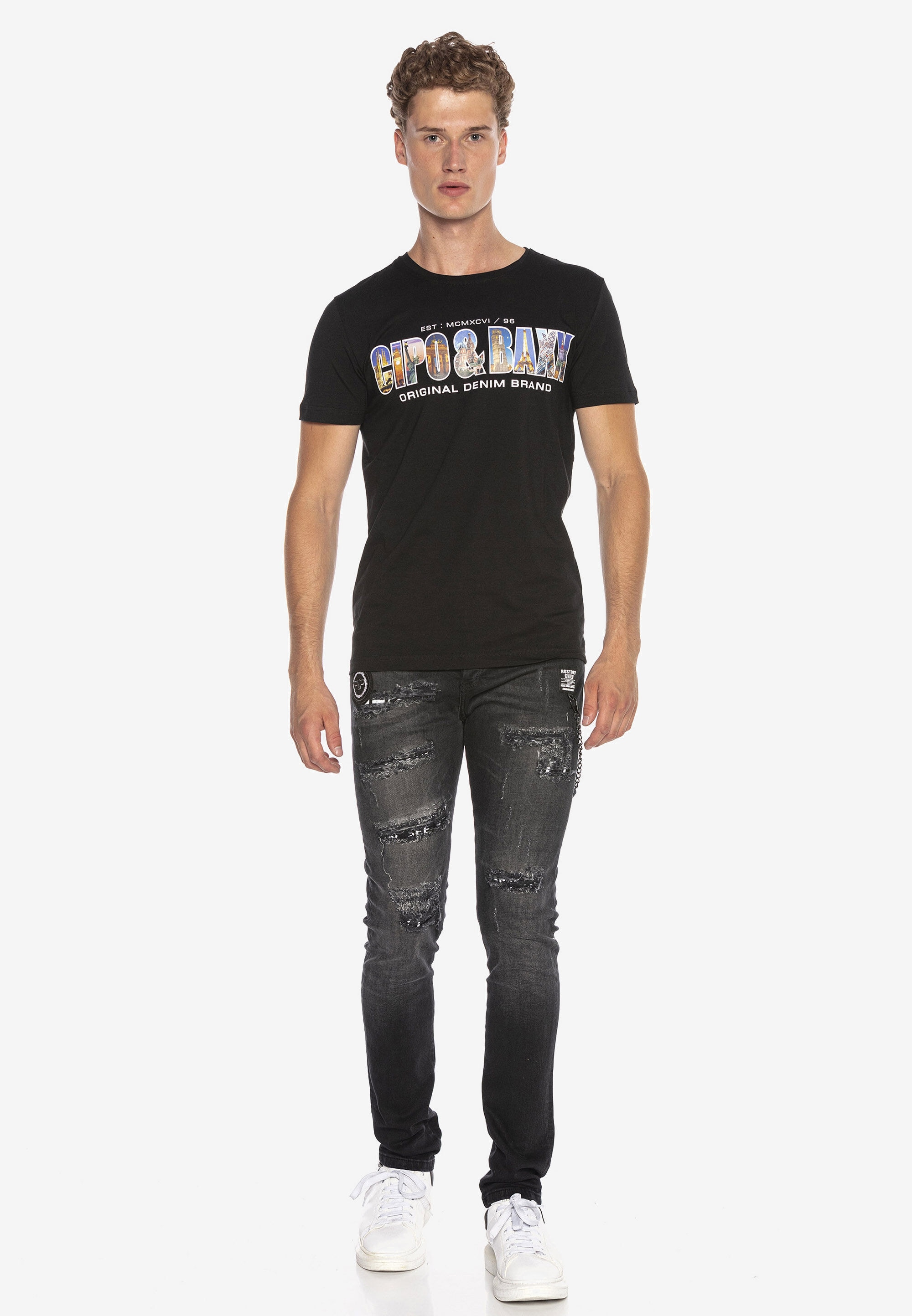 Cipo & Baxx T-Shirt »CT720« gerade geschnitten