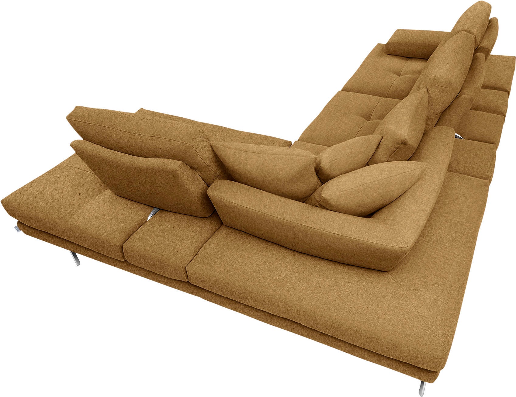 CALIA ITALIA Ecksofa »Toby Wing, L-Form, Designsofa mit sensationellem Sitzkomfort«, Sitztiefenverstell.,wahlw. mit Kissen-Set, Füße chrom glänzend