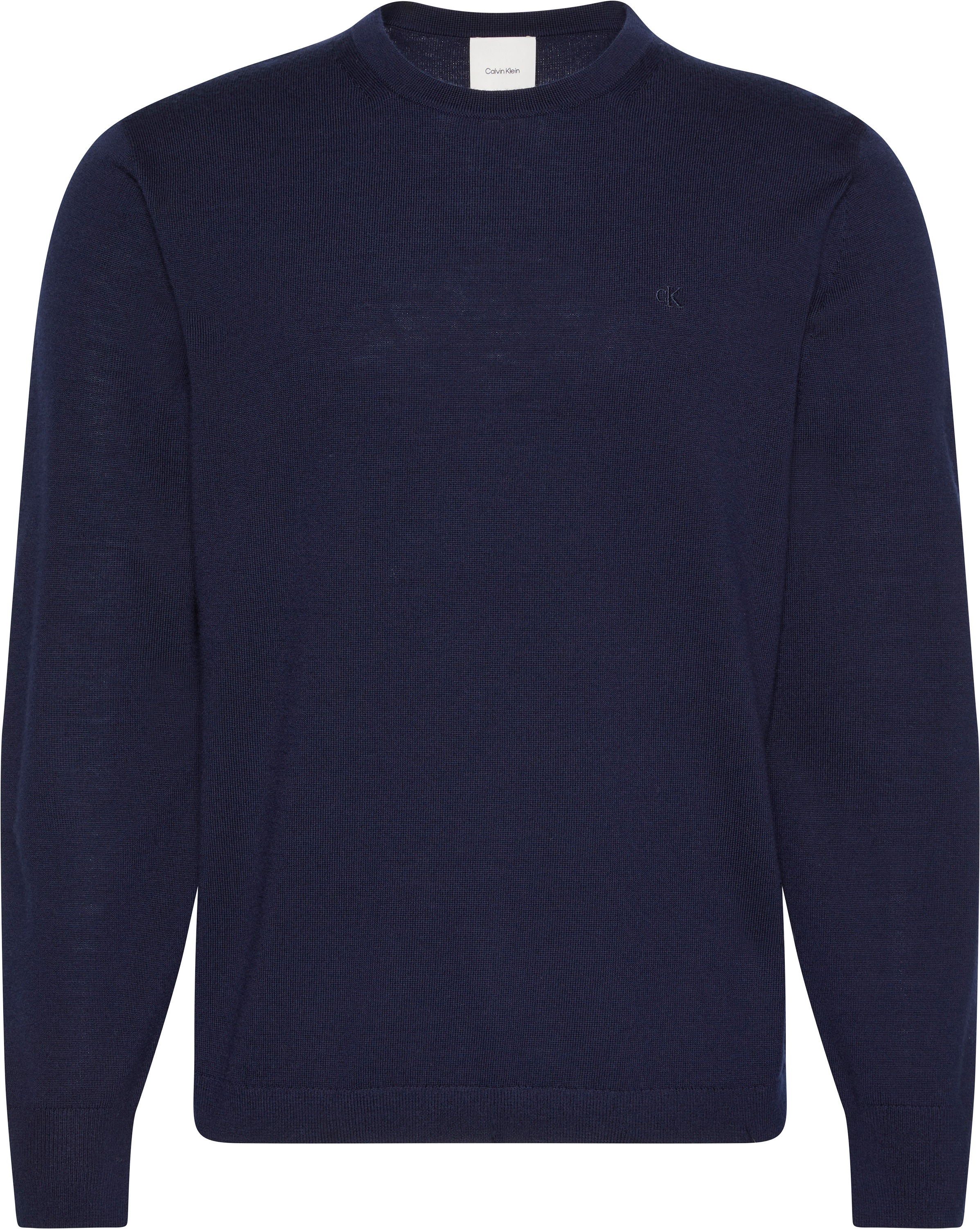 Calvin Klein Strickpullover »LS 100% MERINO CREW 14GG« Mit Rundhalsausschnitt, regular fit