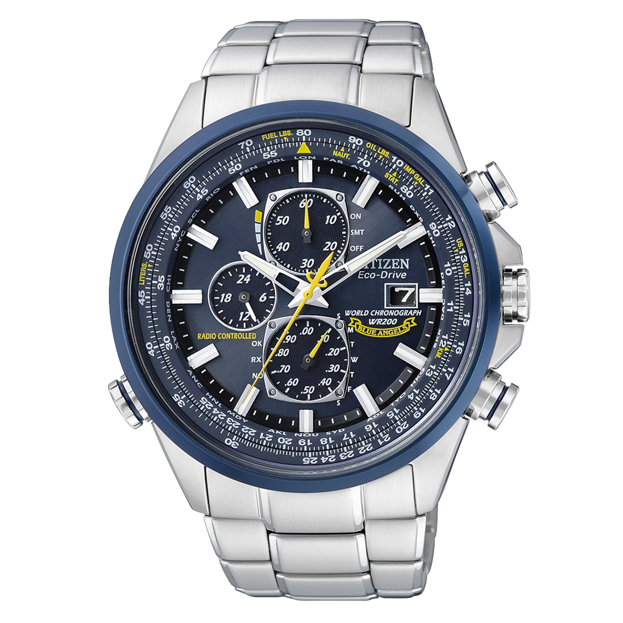 Citizen Funkchronograph »Promaster Blue Angels« Armbanduhr, Herrenuhr, Solar, Stoppfunktion, Edelstahlarmband
