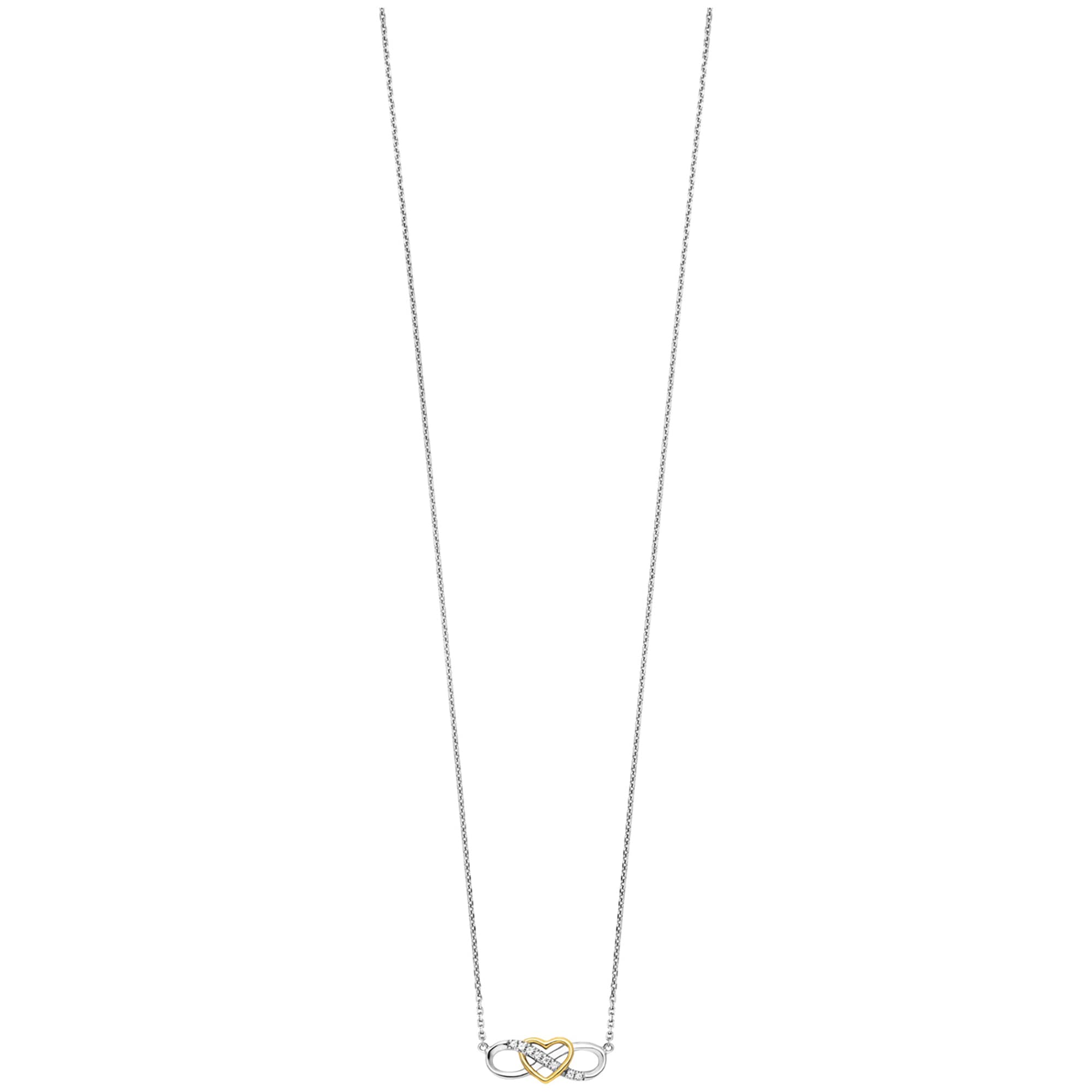 Julie Julsen Kette mit Anhänger »925/- Sterling Silber rhodiniert/vergoldet 8 Zirkonia Infinity«