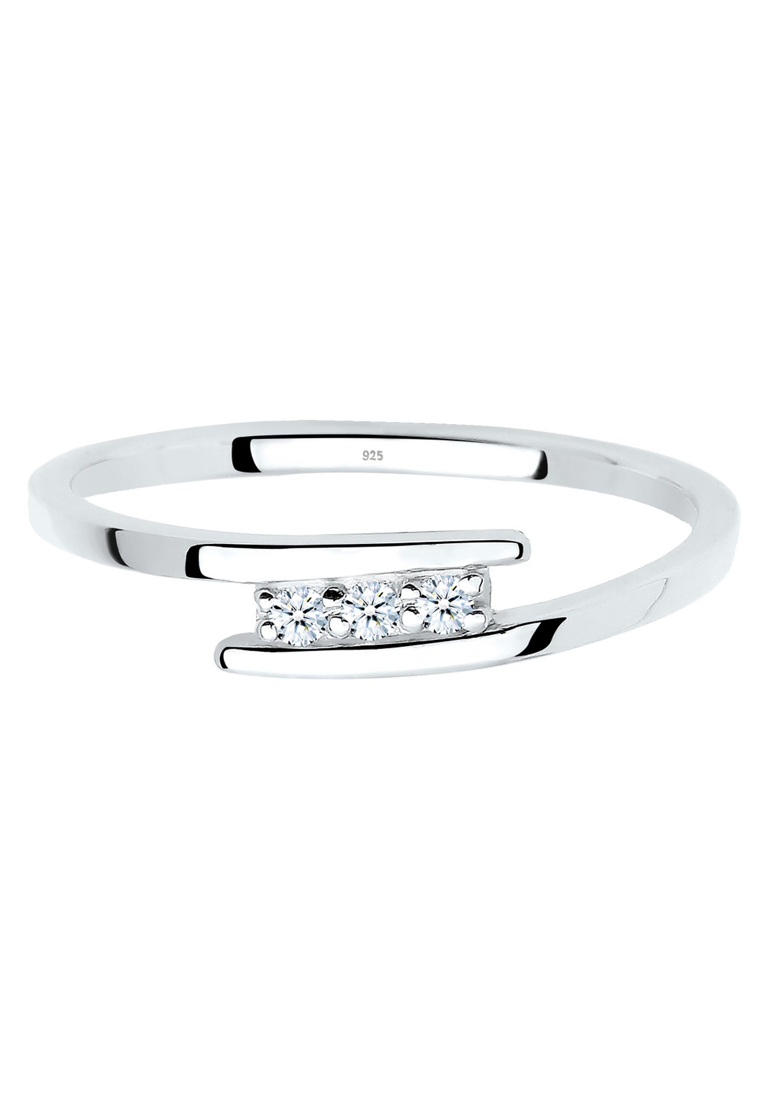 Elli DIAMONDS Verlobungsring »Ring Diamant Weiß Brillantschliff (0.045ct) 925 Sterling Silber«