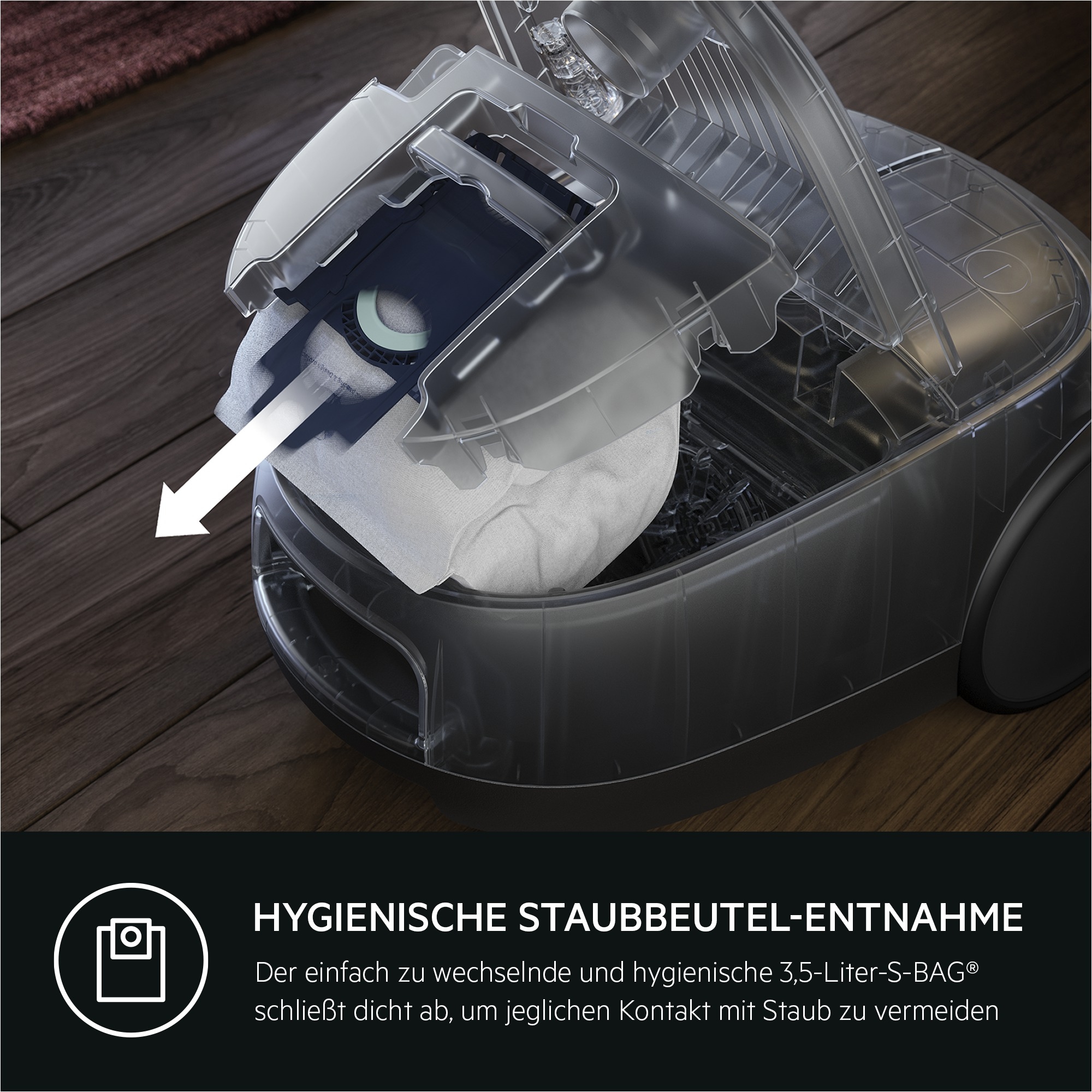 AEG Bodenstaubsauger »CLEAN 6000 (AB61C2DBS)«, 750 W, mit Beutel, hohe Saugleistung, inkl. Zusatzdüsen, 55 % Recyclingkunststoff