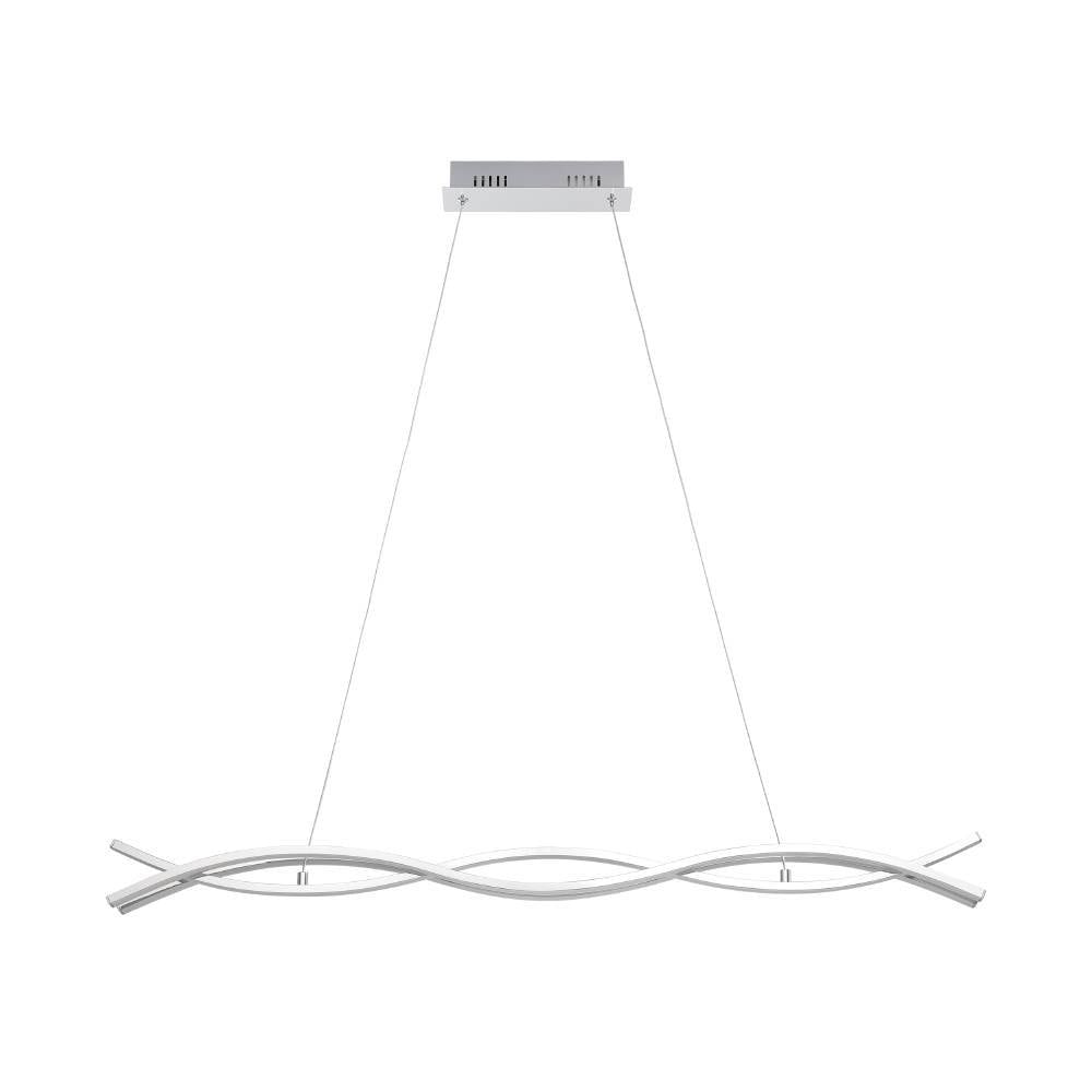 EGLO Hängeleuchte »LASANA 2 Hängelampe, chrom, weiß, Pendelleuchte, 3-flammig, modern« LED-Board Warmweiß Wohnzimmer, Esszimmer, minimalistisch, geschwungene Bauform, 120x100cm