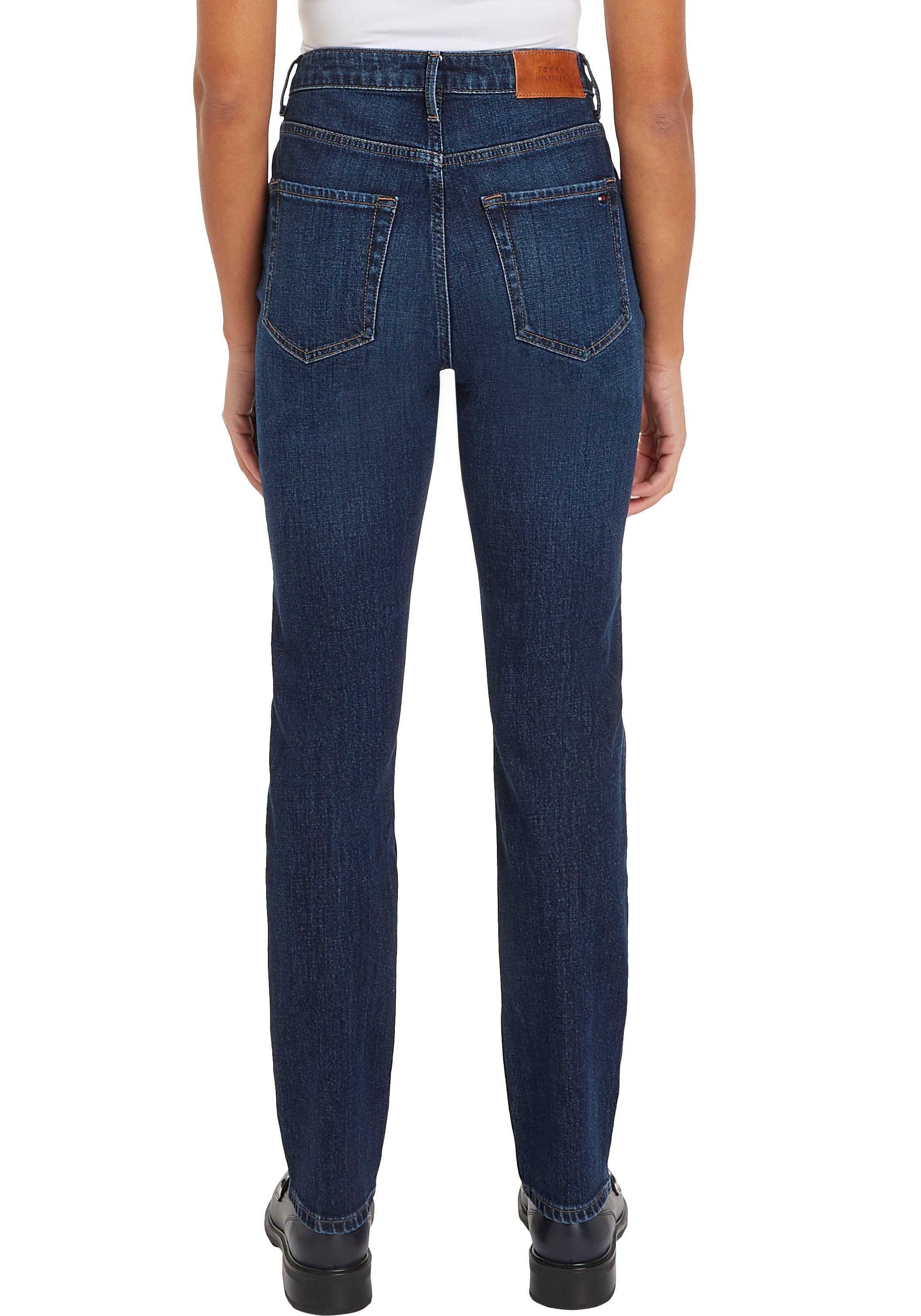 Tommy Hilfiger Slim-fit-Jeans »SLIM CIGARETTE HW A DARK BLUE«, mit Tommy Hilfiger Logo-Badge