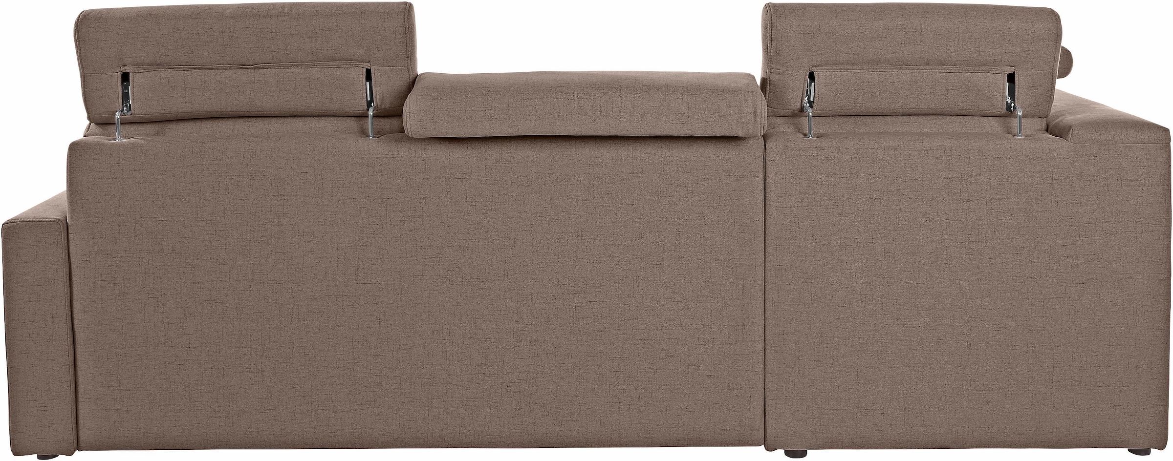 DOMO collection Ecksofa »Ava, moderne Sitzheftung mit toller Doppelnaht, komfortabel, L-Form«, mit Ottomane, inkl. Federkern, wahlweise mit Kopfteilverstellungen