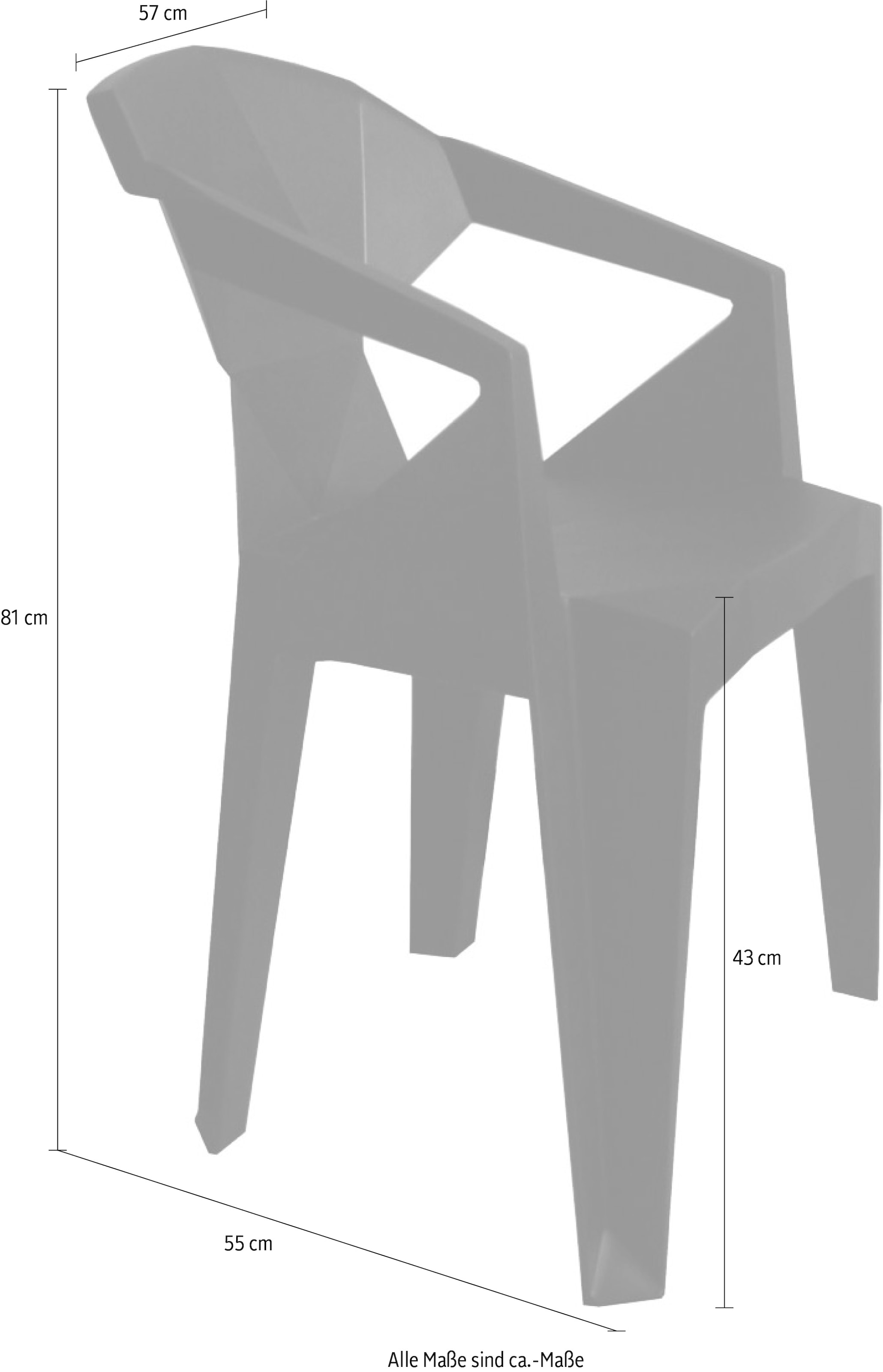 Kayoom 4-Fußstuhl »Stuhl Galerie, praktisch und gemütlich« () 1 Stk.modern, robust, pflegeleicht, für Indoor und Outdoor geeignet
