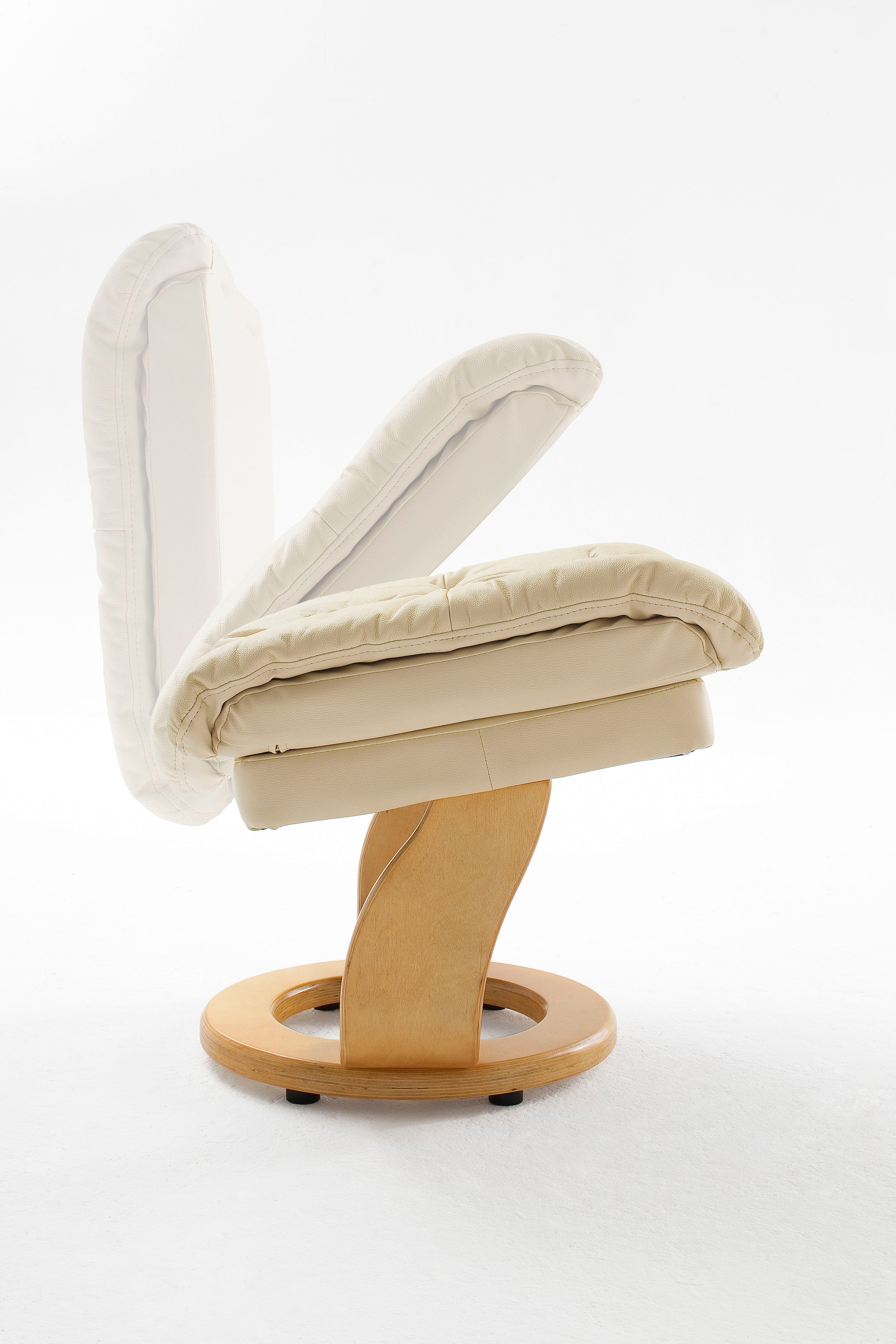 MCA furniture Relaxsessel »Calgary«, Fernsehsessel 360°drehbar inkl. Hocker mit Lederbezug