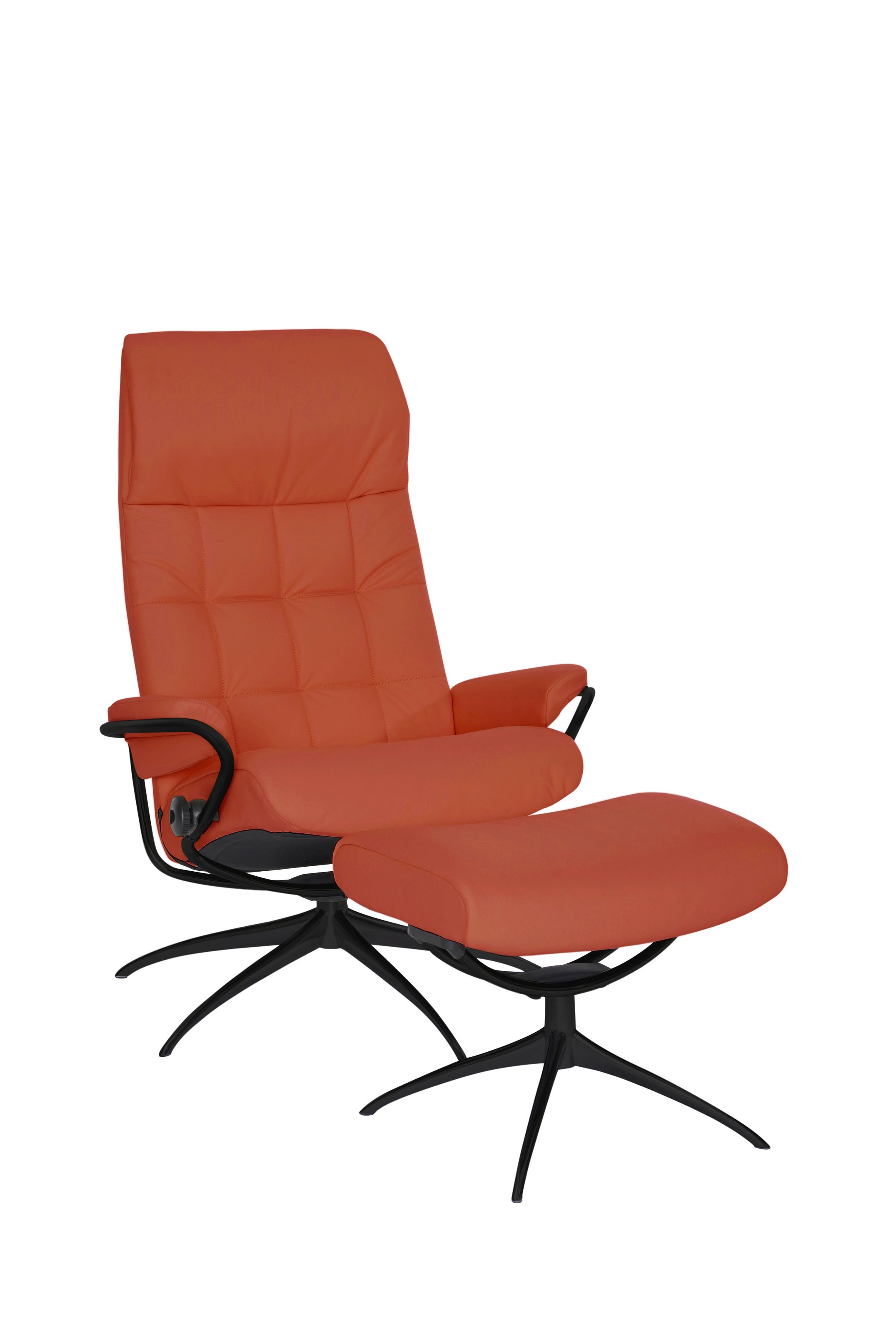 Stressless® Relaxsessel »London«, (Set, Relaxsessel mit Hocker), mit Hocker, High Back, mit Star Base, Gestell Schwarz