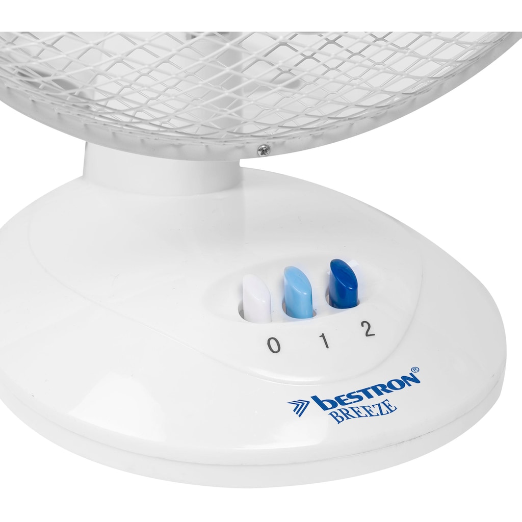 bestron Tischventilator »DDF27W«, mobil mit Schwenkfunktion, Höhe: 35,5 cm, Ø 27 cm, 30 W, Weiß