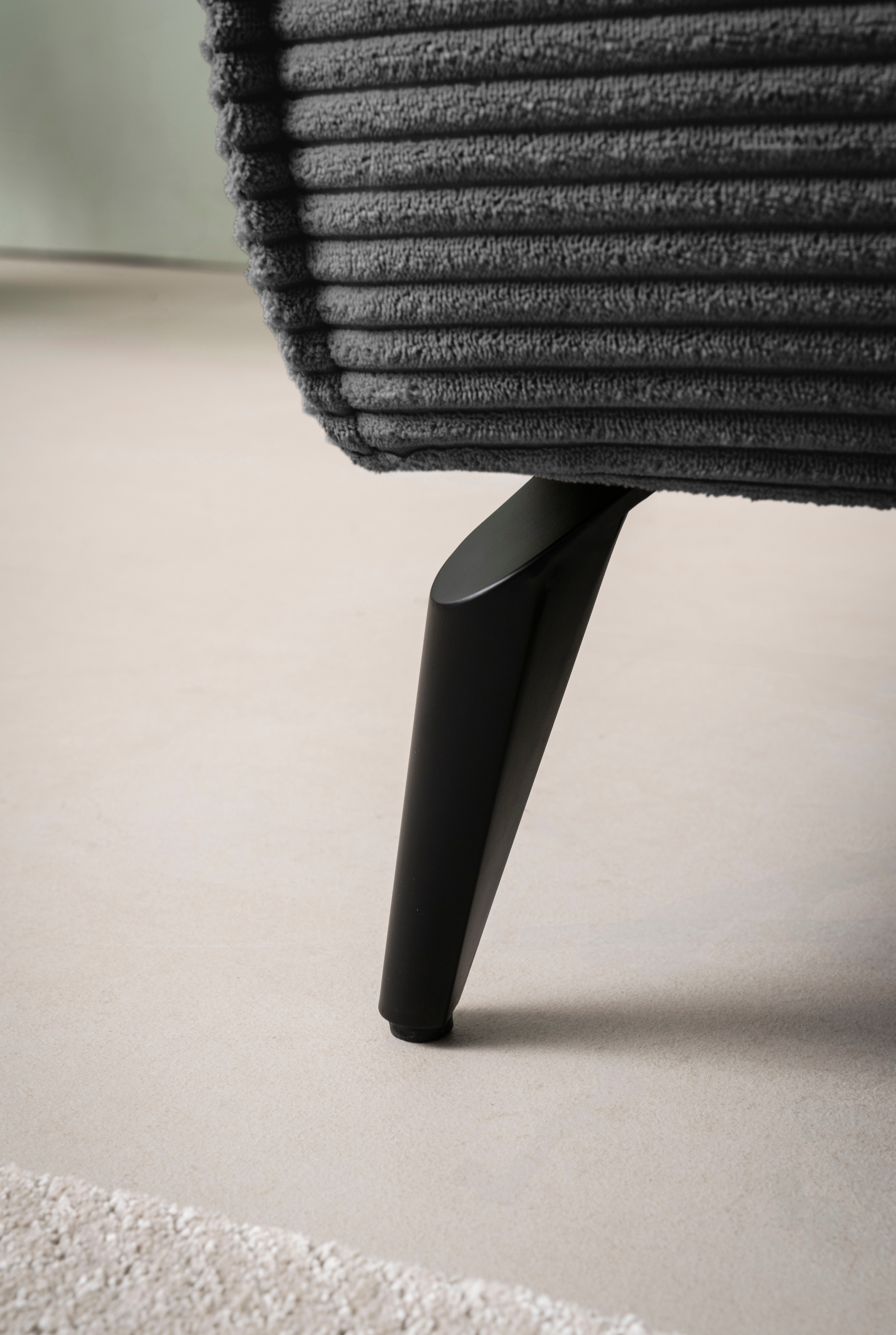 Home affaire Wohnlandschaft »Tvinnu, moderne U-Form, Couch in Cord oder Webstoff in Leinenoptik« Recamiere rechts/links, schwarze Metallfüße, bequeme Sitz-/Liegefläche