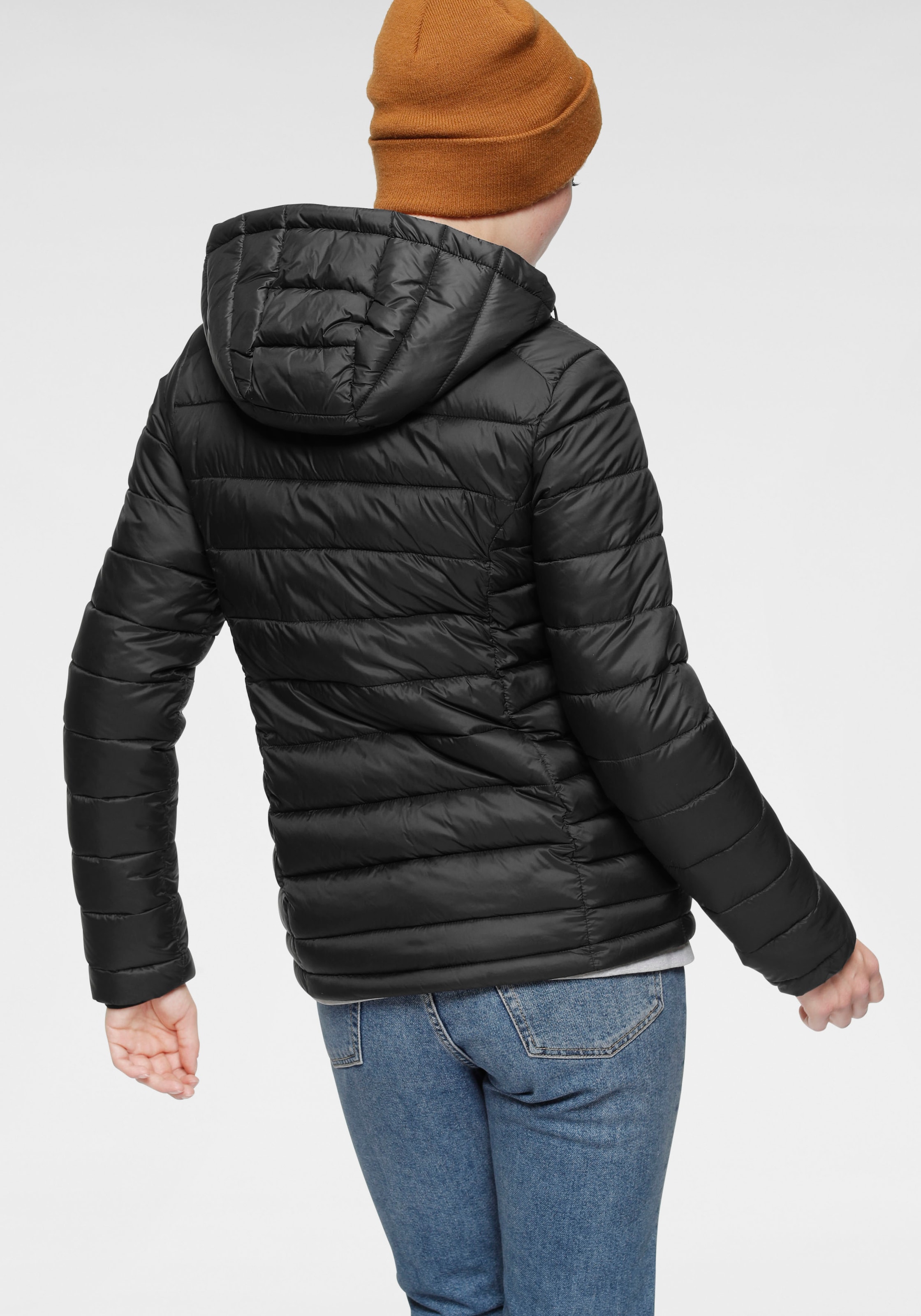 Polarino Steppjacke, mit Kapuze, für kühle Tage, aus leichtem Webmaterial, wasserabweisend