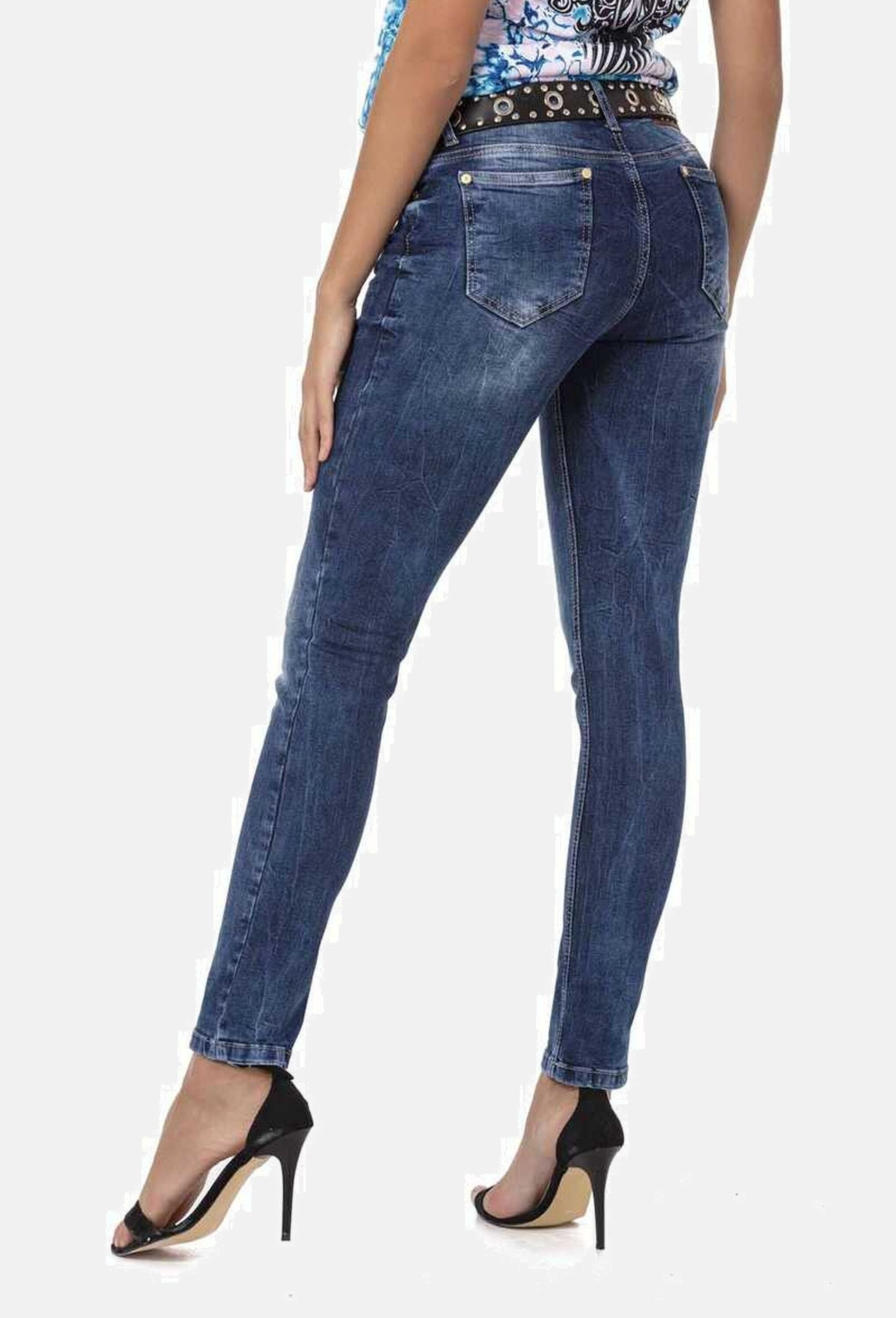 Cipo & Baxx Slim-fit-Jeans »Cipo & Baxx Jeans« Mit cooler Used-Waschung, WD461