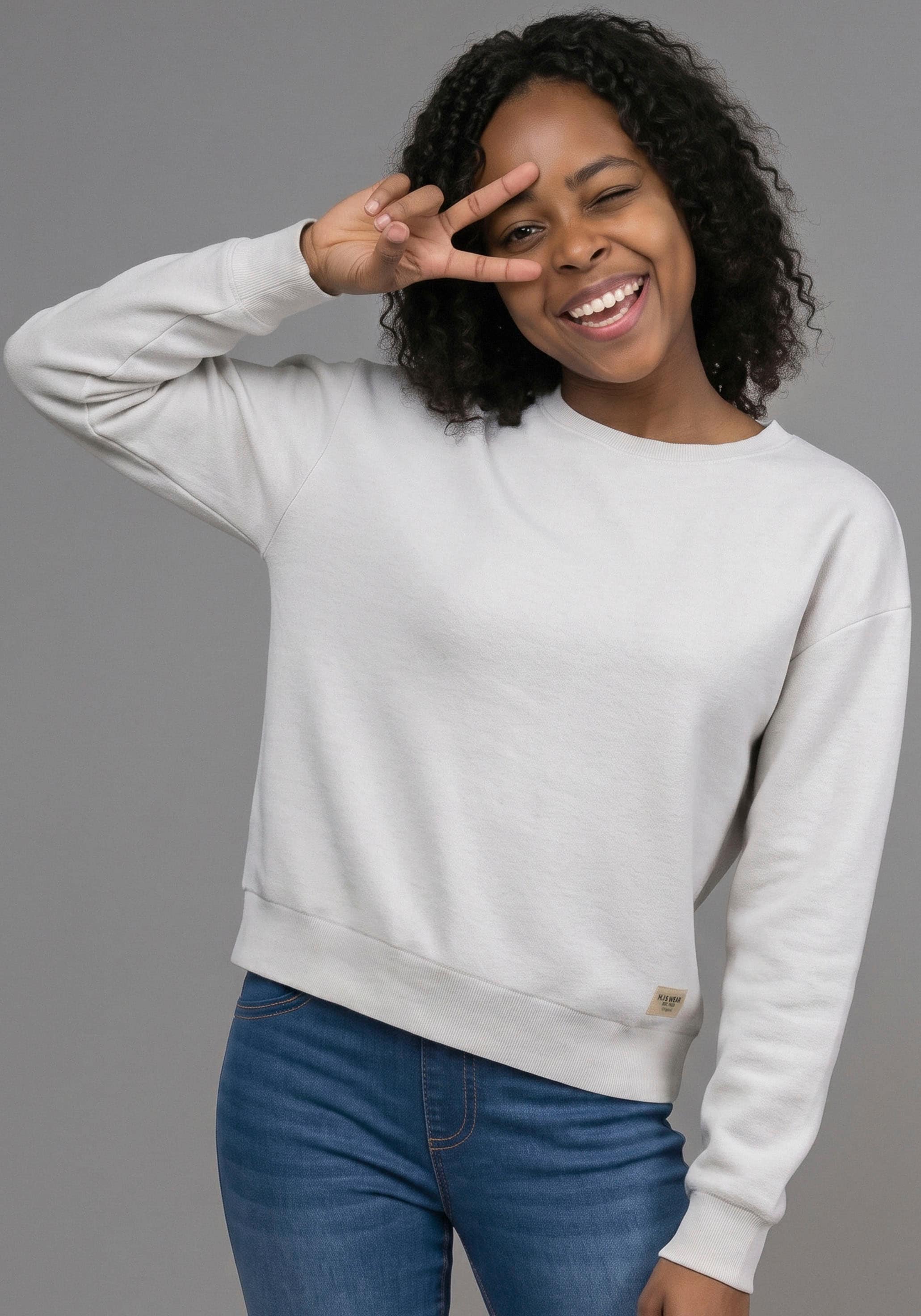 H.I.S Sweatshirt »2er Pack H.I.S Sweats, Must-Have Basic in kurzer Form«, 2er Packung, 2 Sweatshirts im Pack, Basics in modischen Farben, Langarm
