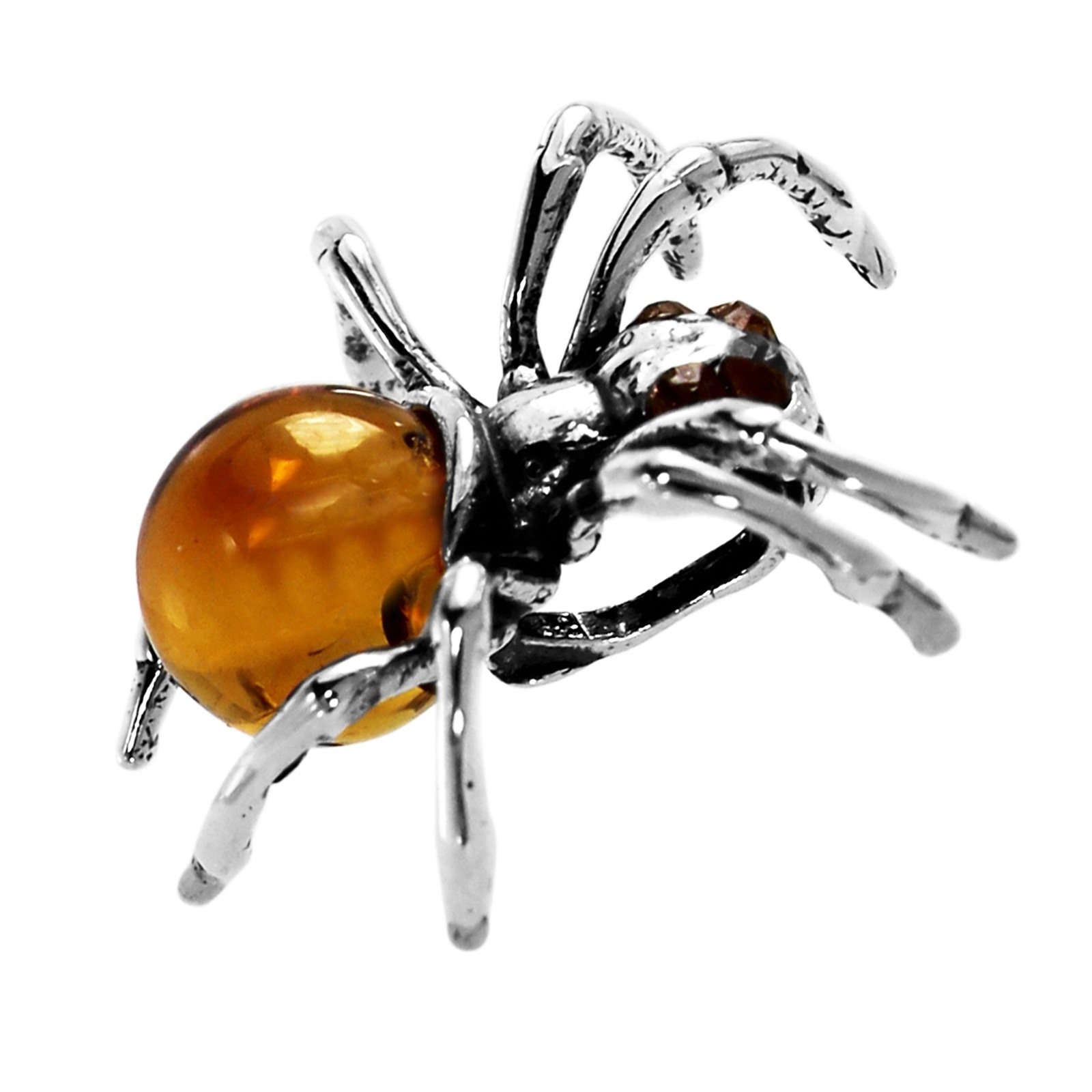 OSTSEE-SCHMUCK Kettenanhänger »- Gleiter-Spinne - Silber 925/000 - Bernstein&Schmuckstein«