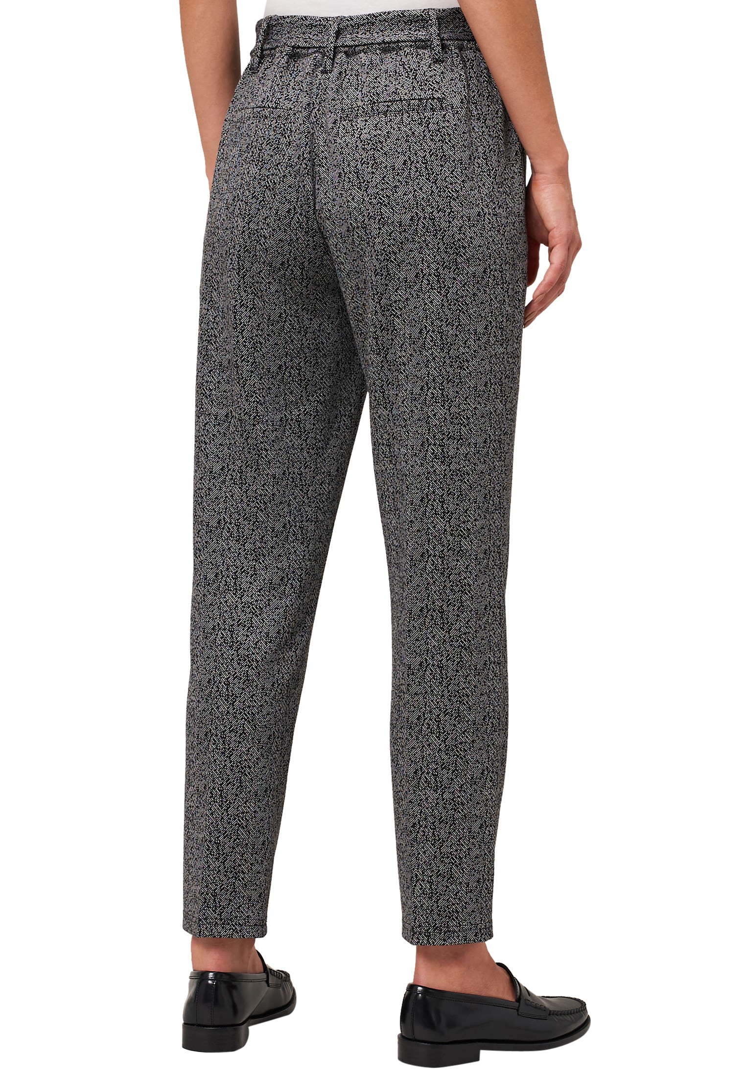 Zero Stoffhose »Stoffhose Herringbone mit Bindegürtel 28 Inch«