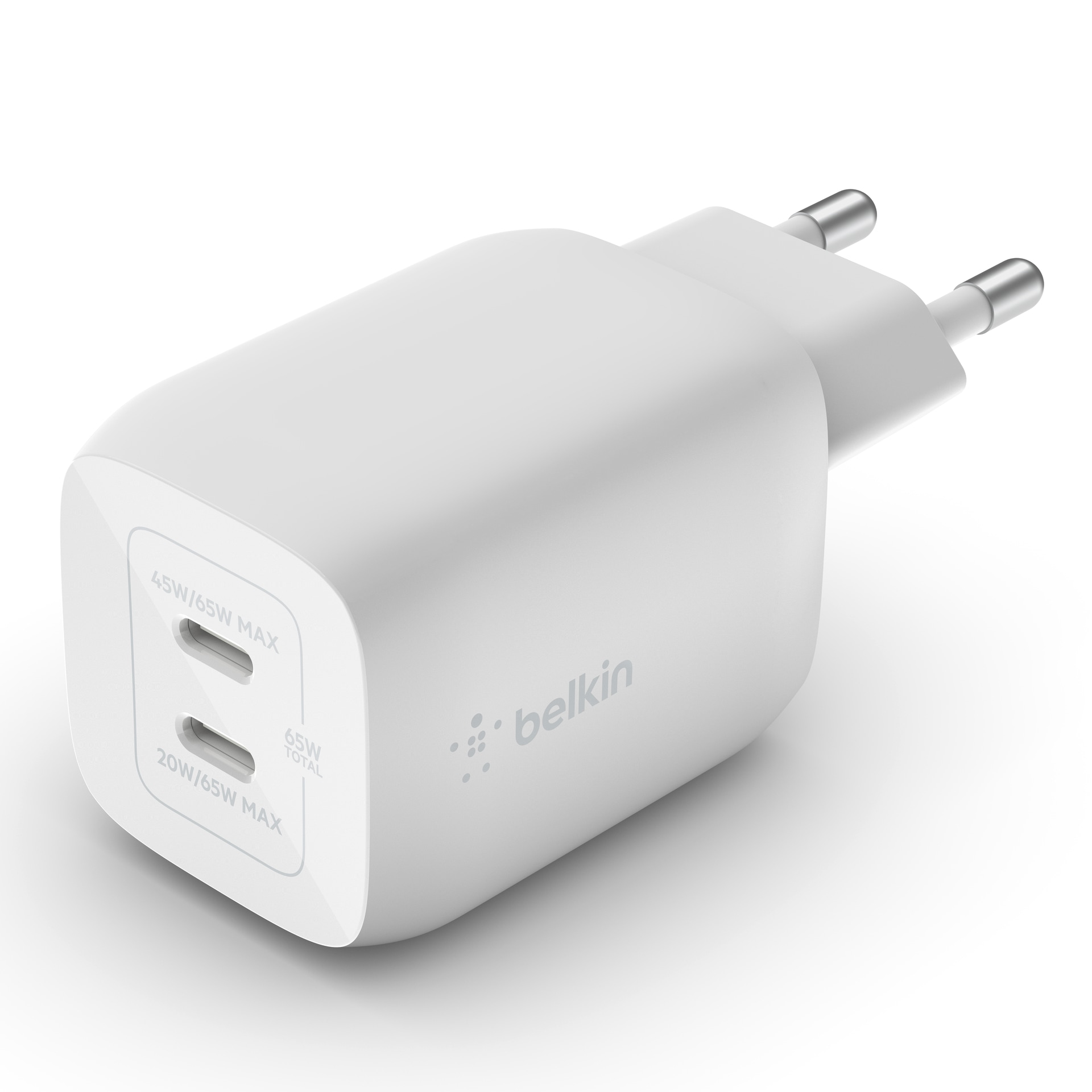 Belkin USB-Ladegerät »65W Dual USB-C GaN Ladegerät mit Power Deliver und PPS«, für Apple iPhone Samsung Galaxy Google Pixel