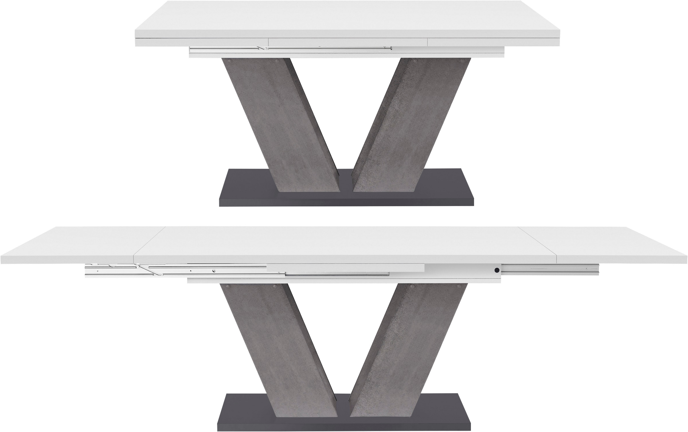 Mäusbacher Esstisch »Komfort D«, mit V-Gestell in graphit und mit  Auszugsfunktion, Breite 160-260 cm auf Raten bestellen | Couchtische