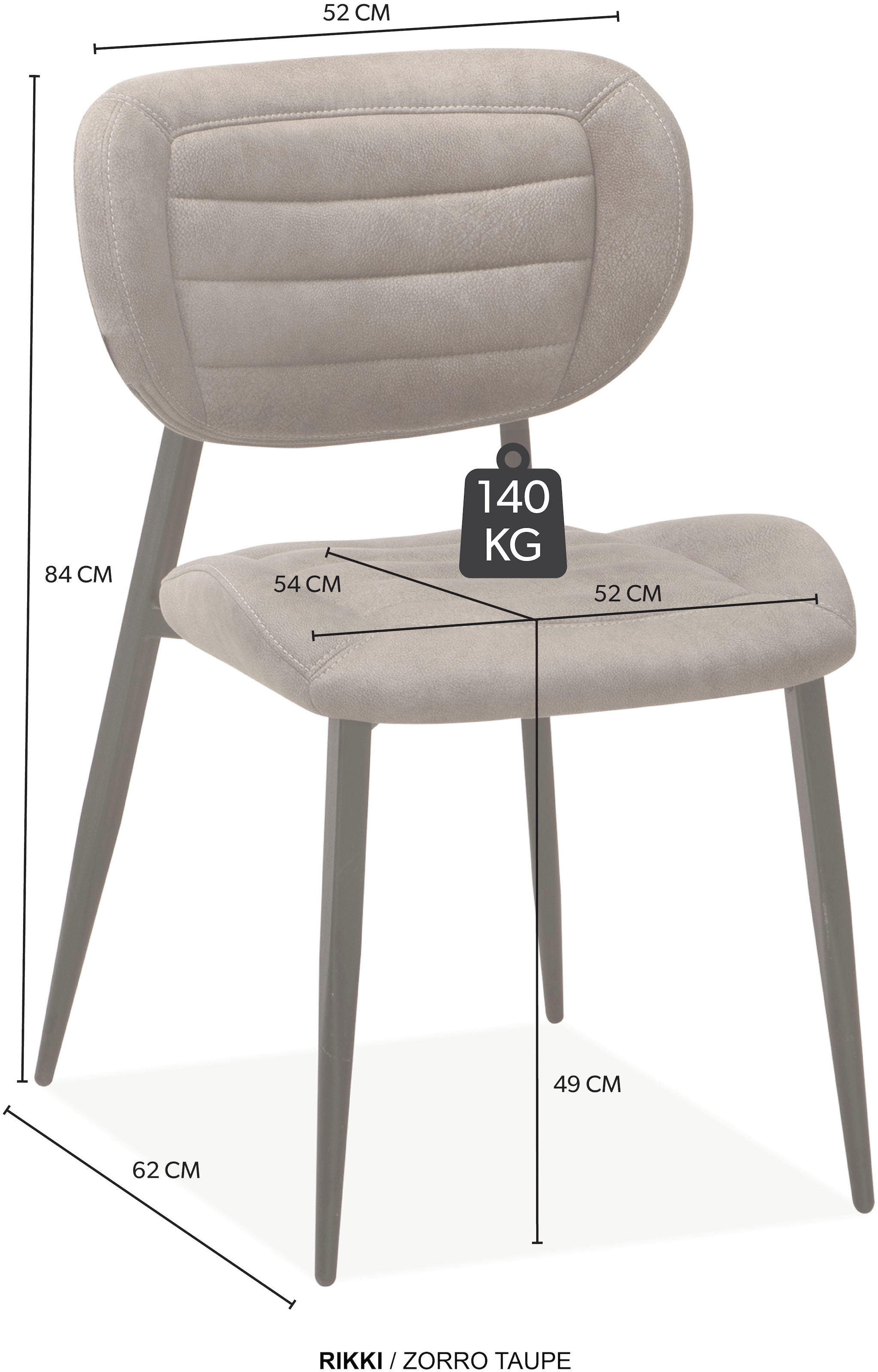 OMG Design Esszimmerstuhl »Rikki«, (Set), 2 St., Stoff, bequemer Polsterstuhl in modernen Farben