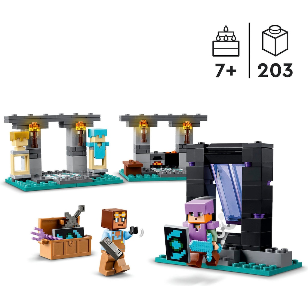 LEGO® Konstruktionsspielsteine »Die Waffenkammer (21252), LEGO Minecraft«, (203 St.), Made in Europe