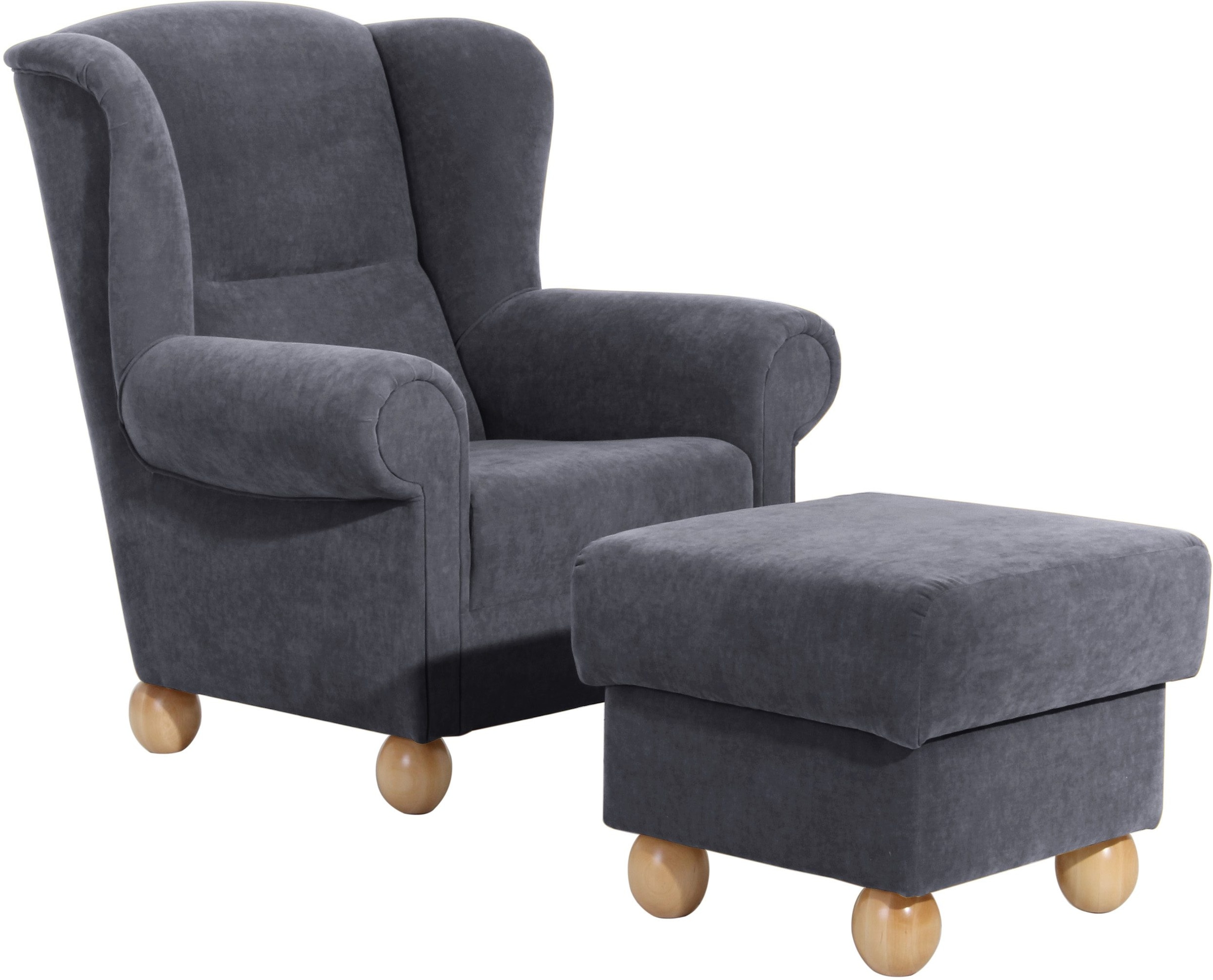 Max Winzer® Hocker »Malmö«, mit Holz-Kugelfüßen