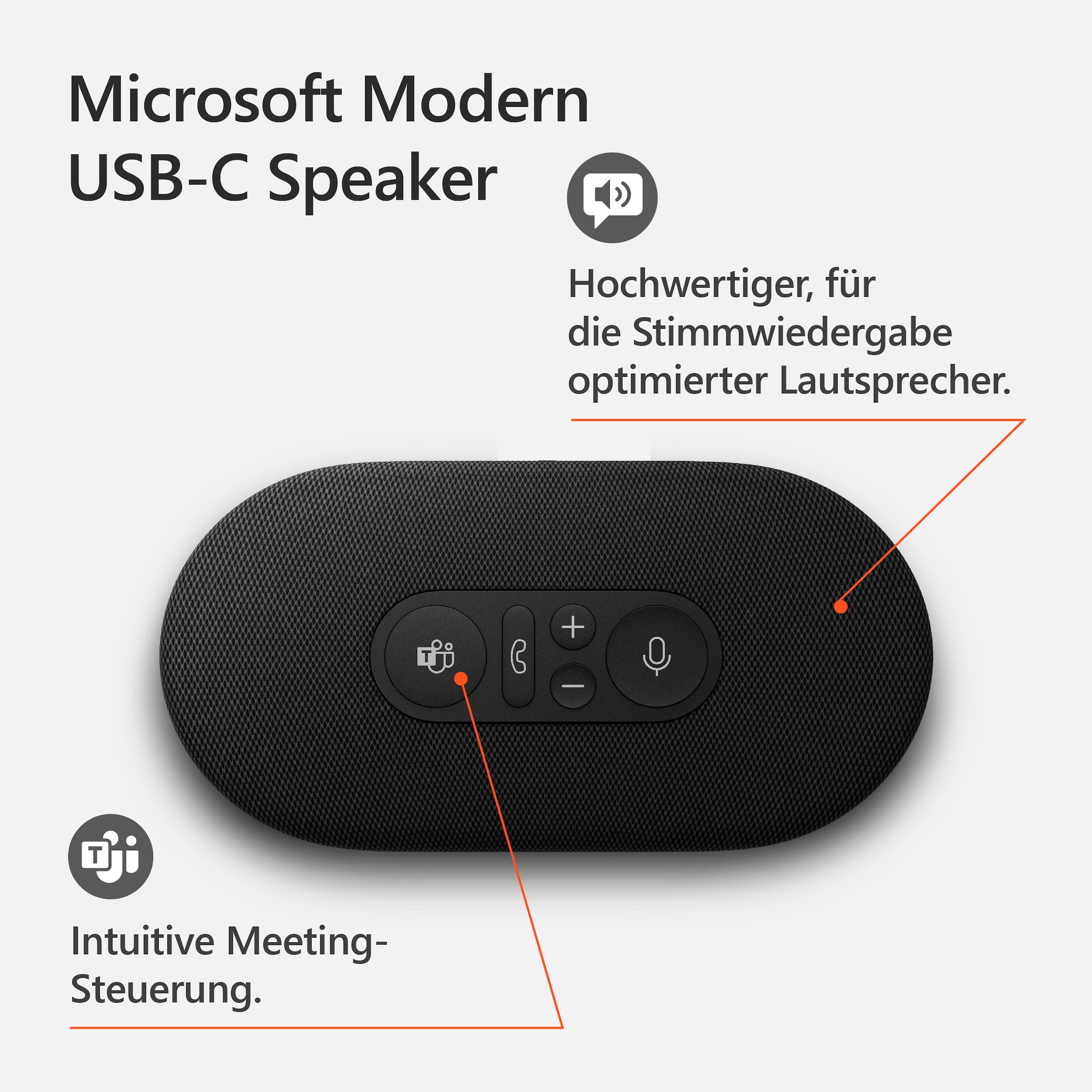 Microsoft Lautsprecher »Modern USB-C 3 XXL Jahre ➥ | UNIVERSAL Garantie Speaker USB Port«