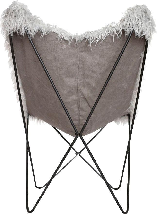 Kayoom Stuhl »Schmetterling-Stuhl Lynn 110, weicher Bezug aus Kunstfell«, 1 St., teilweise handgefertigt, für ungezwungenes Sitzen