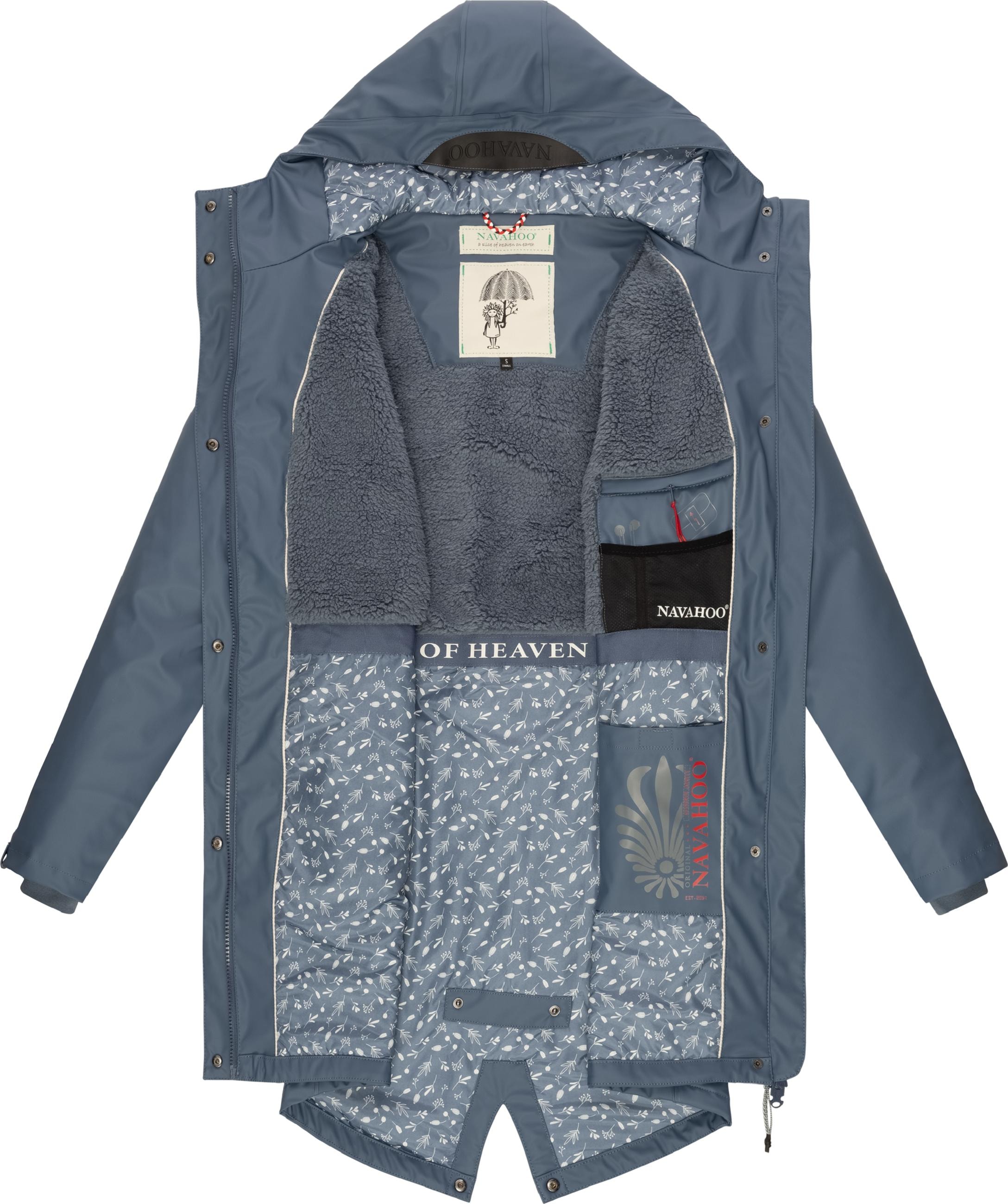 Navahoo Regenjacke »Regenjacke Flower of Ocean«, mit Kapuze, Wasserdichter Damen Outdoor Regenmantel