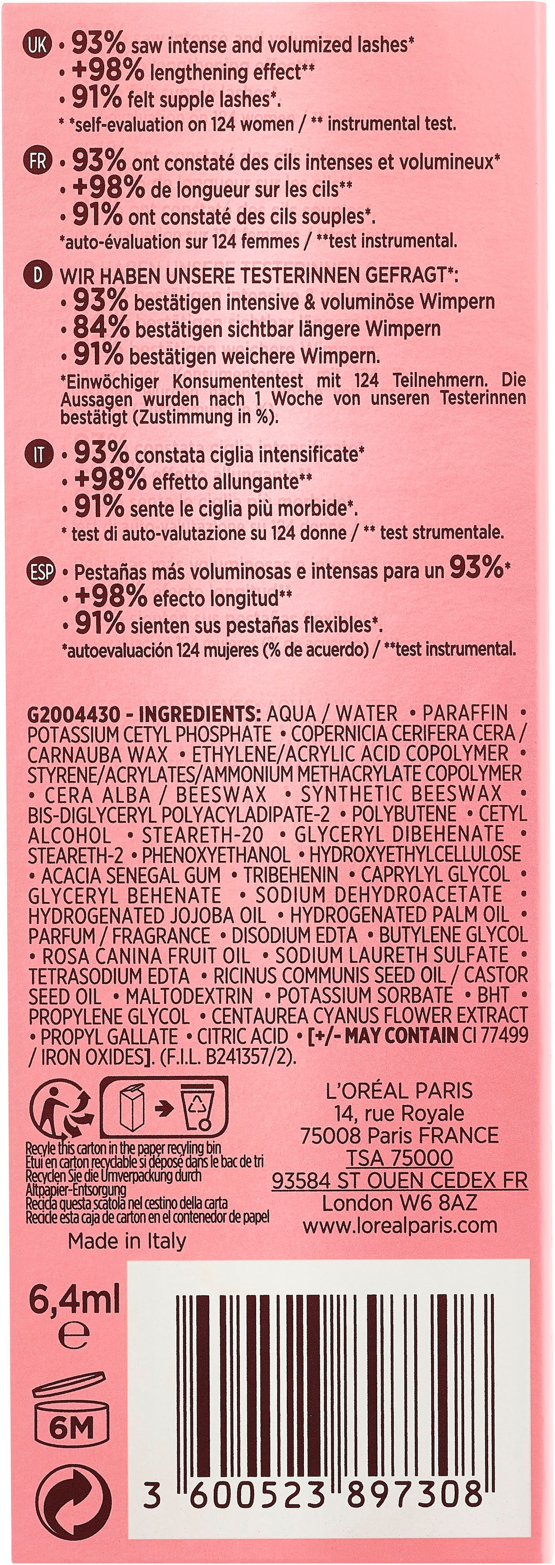 L'ORÉAL PARIS Mascara »Lash Paradise«, mit cremiger Formel