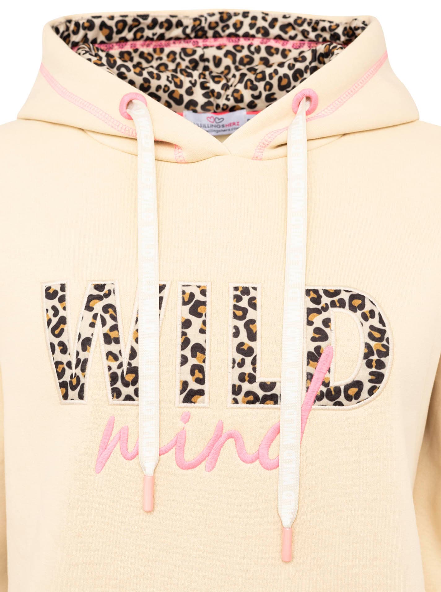 Zwillingsherz Hoodie »"Wild Mind"«, Stickerei, bedruckte Kordel, Kängurutasche, Rippbündchen