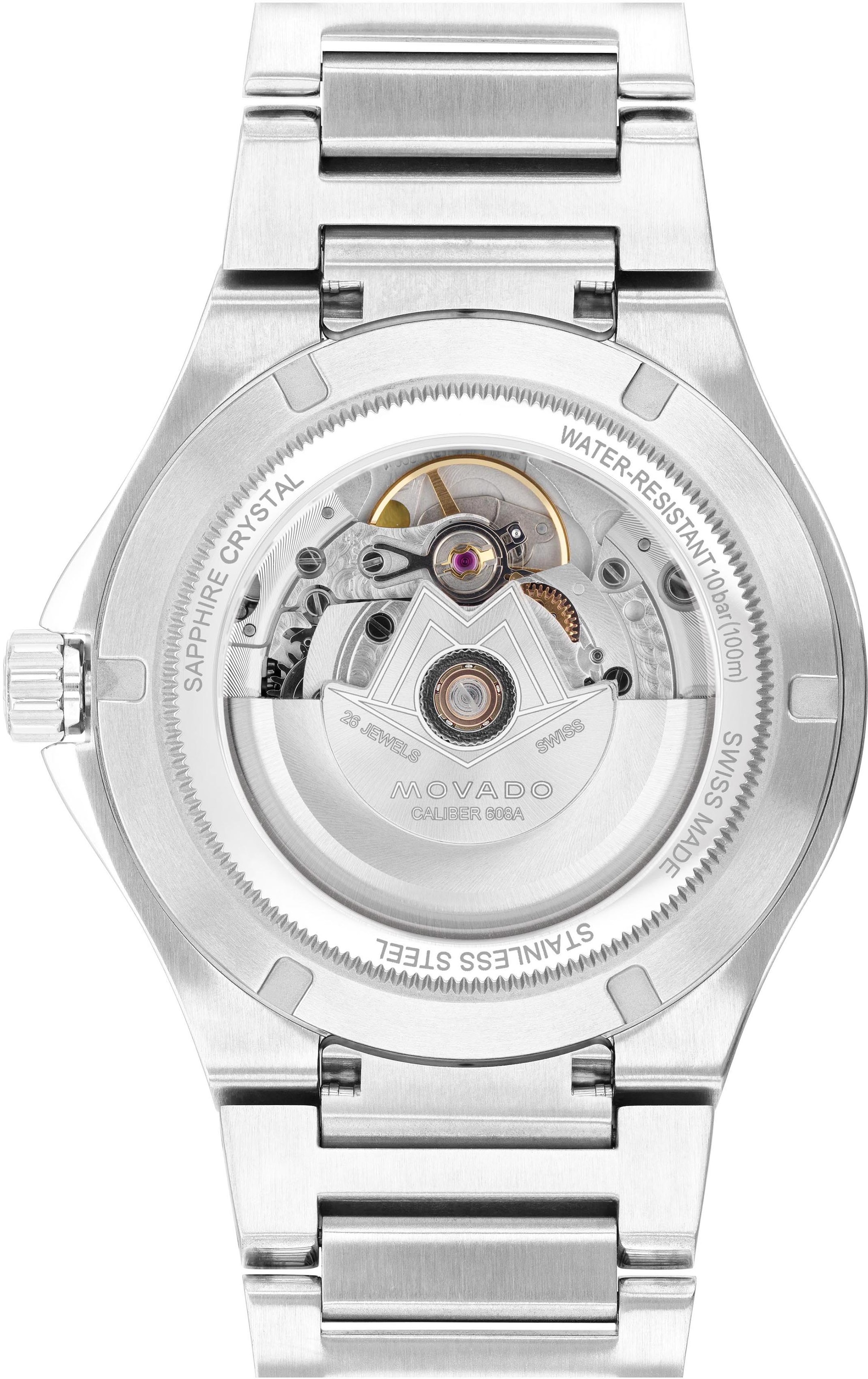 MOVADO Automatikuhr »SE., 0607645«, Armbanduhr, Herrenuhr, mechanische Uhr, Swiss Made, Datum