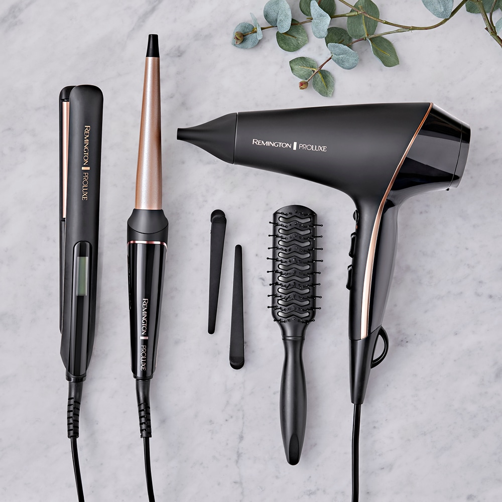 Remington Glätteisen »S9100B E51 PROluxe Midnight«, Ultimate-Glide-Keramik-Beschichtung, OPTIheat-Technologie, LCD display, 110mm lange Keramikstylingplatten
