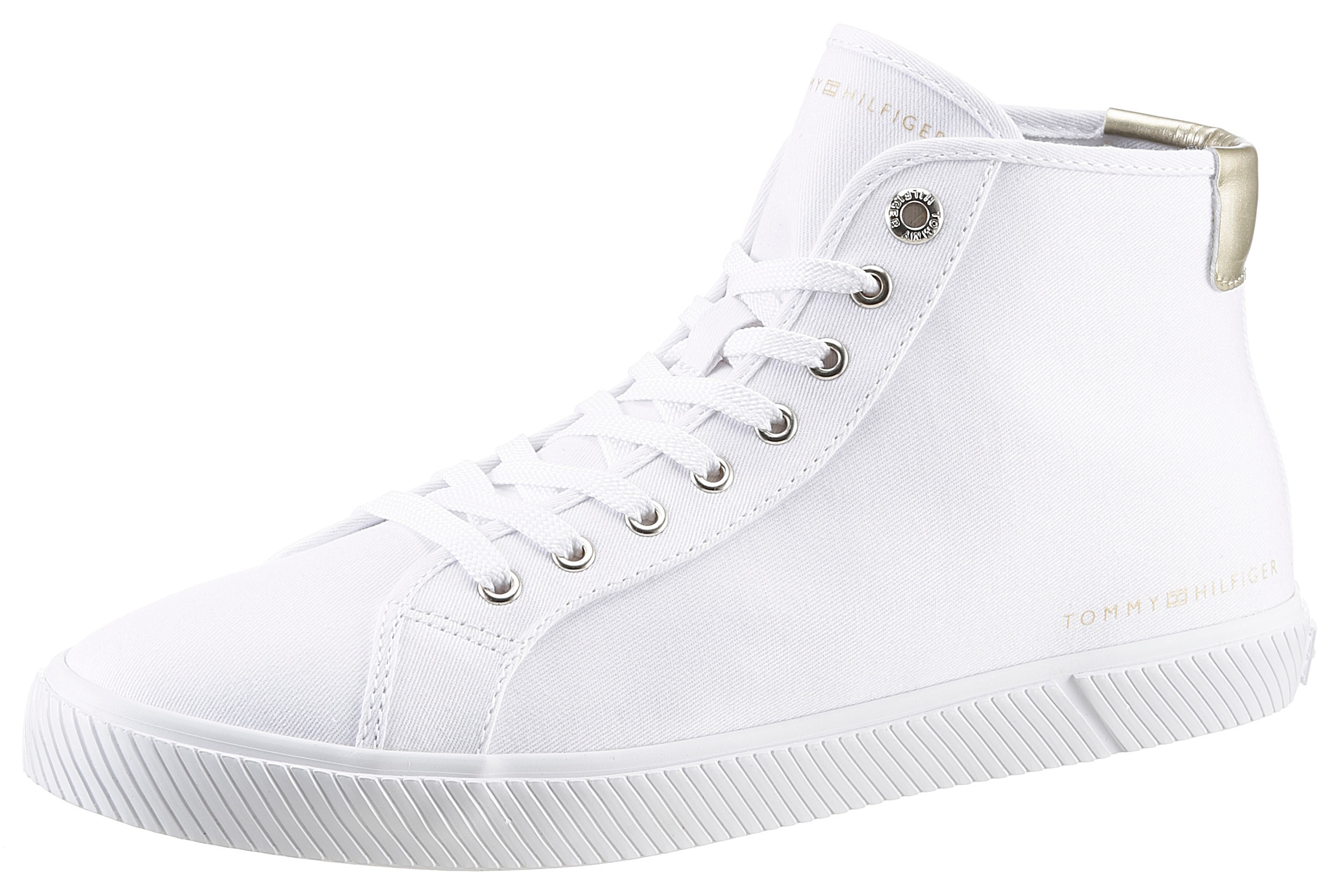 Sneaker »ESSENTIAL HIGHCUT SNEAKER«, mit goldfarbenem Kontrastbesatz, Freizeitschuh,...