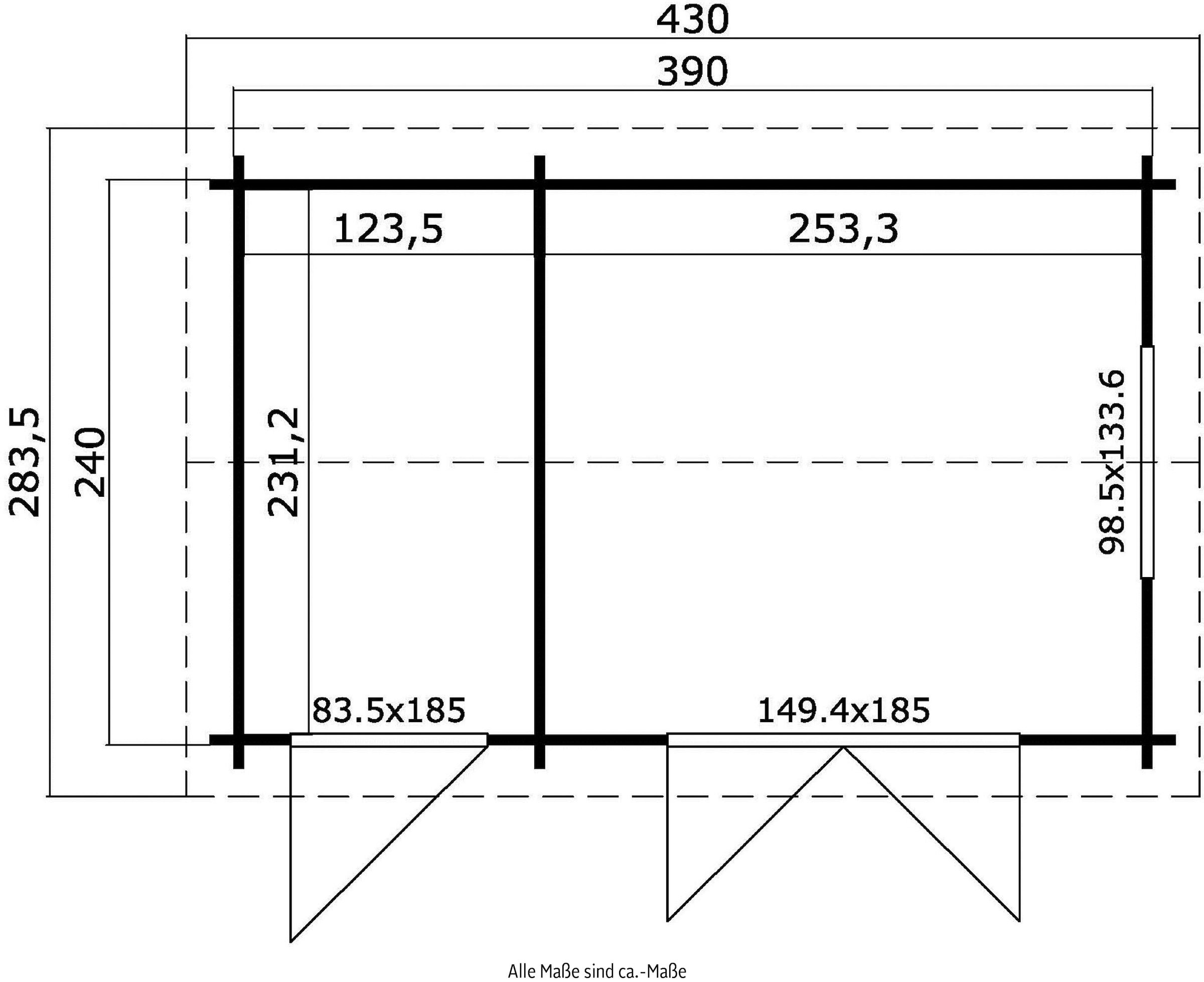 LASITA MAJA Gartenhaus »WREXHAM«, (Set, inkl. Fussbodenbretter zum verlegen)