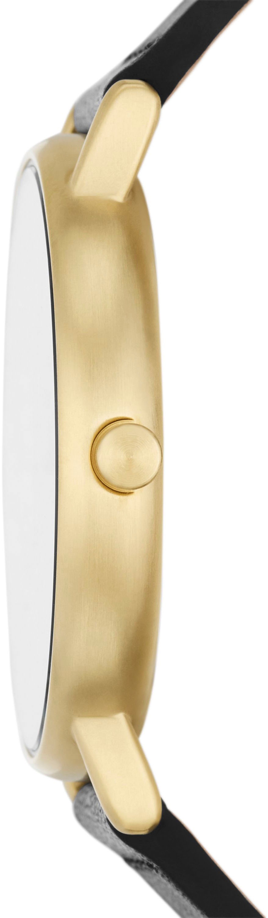 Skagen Quarzuhr »SIGNATUR«, Armbanduhr, Herrenuhr, Damenuhr, analog, Lederarmband