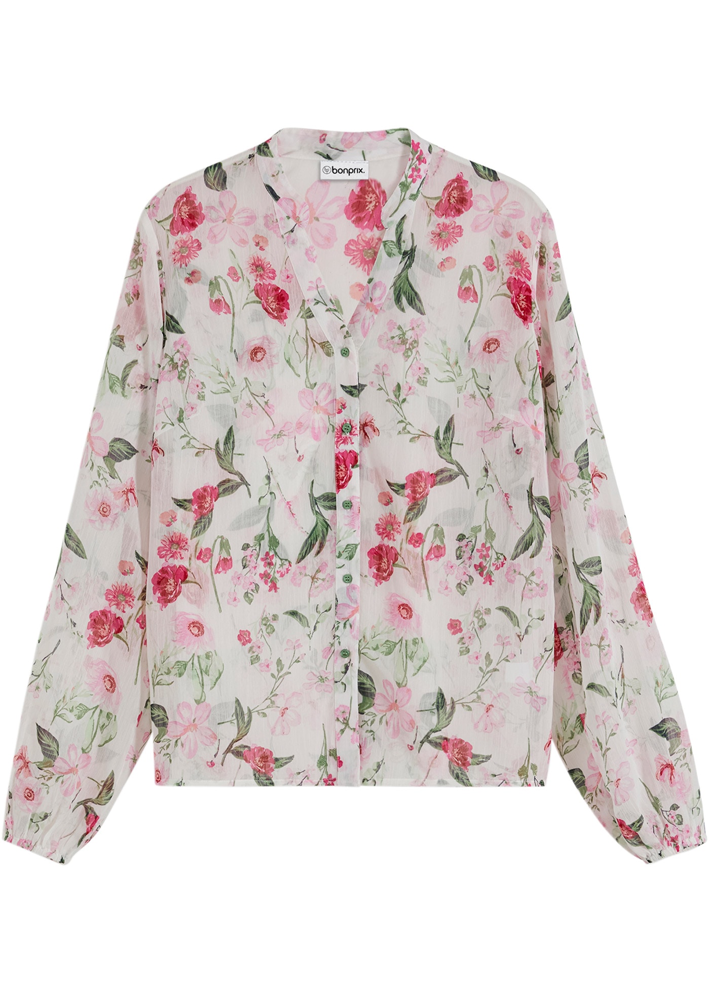 bonprix Chiffonbluse Loose Fit, für festliche Anlässe, mit langem Arm