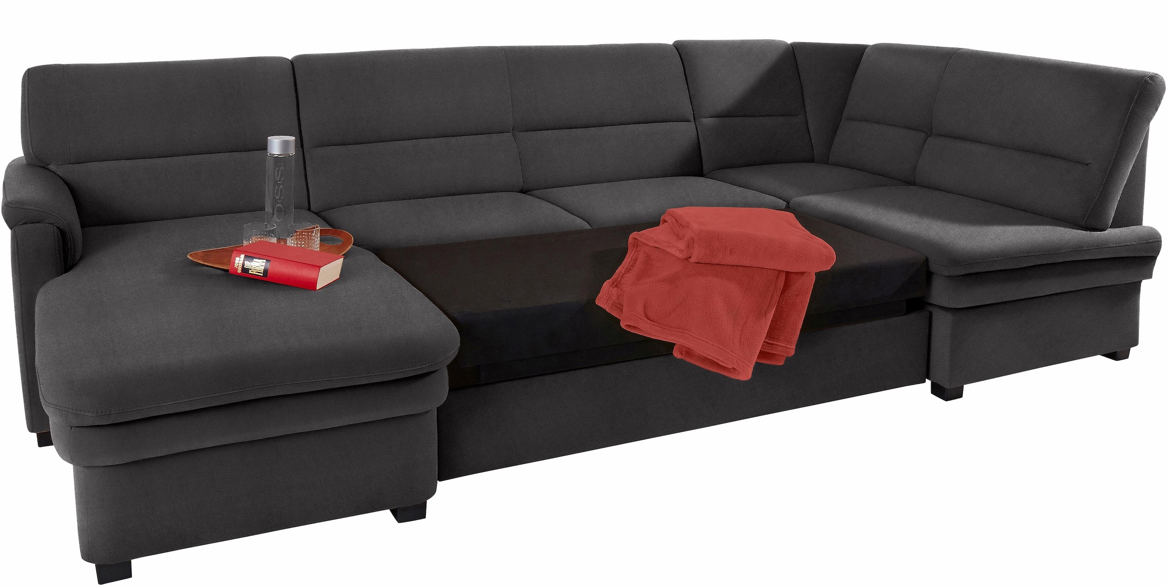 sit&more Wohnlandschaft »Pisa U-Form«, mit Federkern, wahlweise mit Bettfunktion