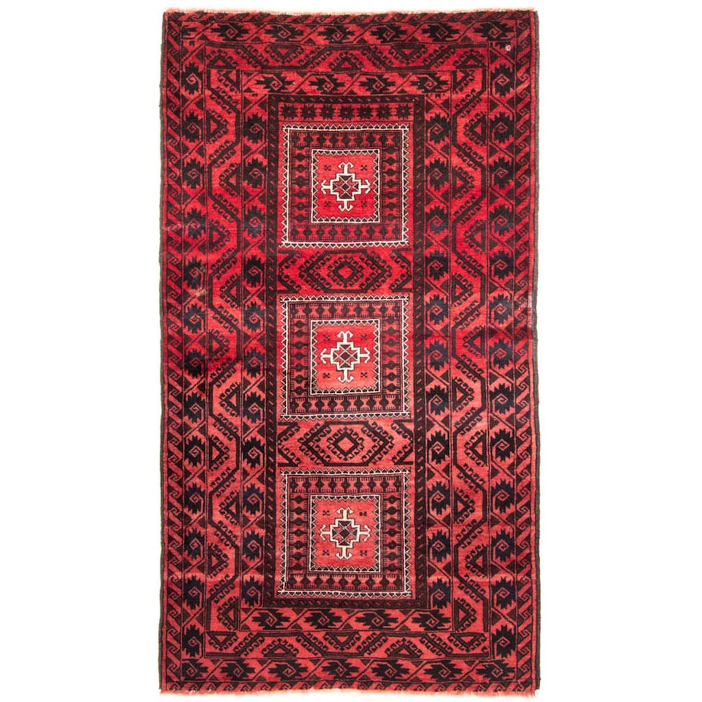 morgenland Hochflor-Läufer »Belutsch Medaillon Rosso 207 x 112 cm«, rechteckig
