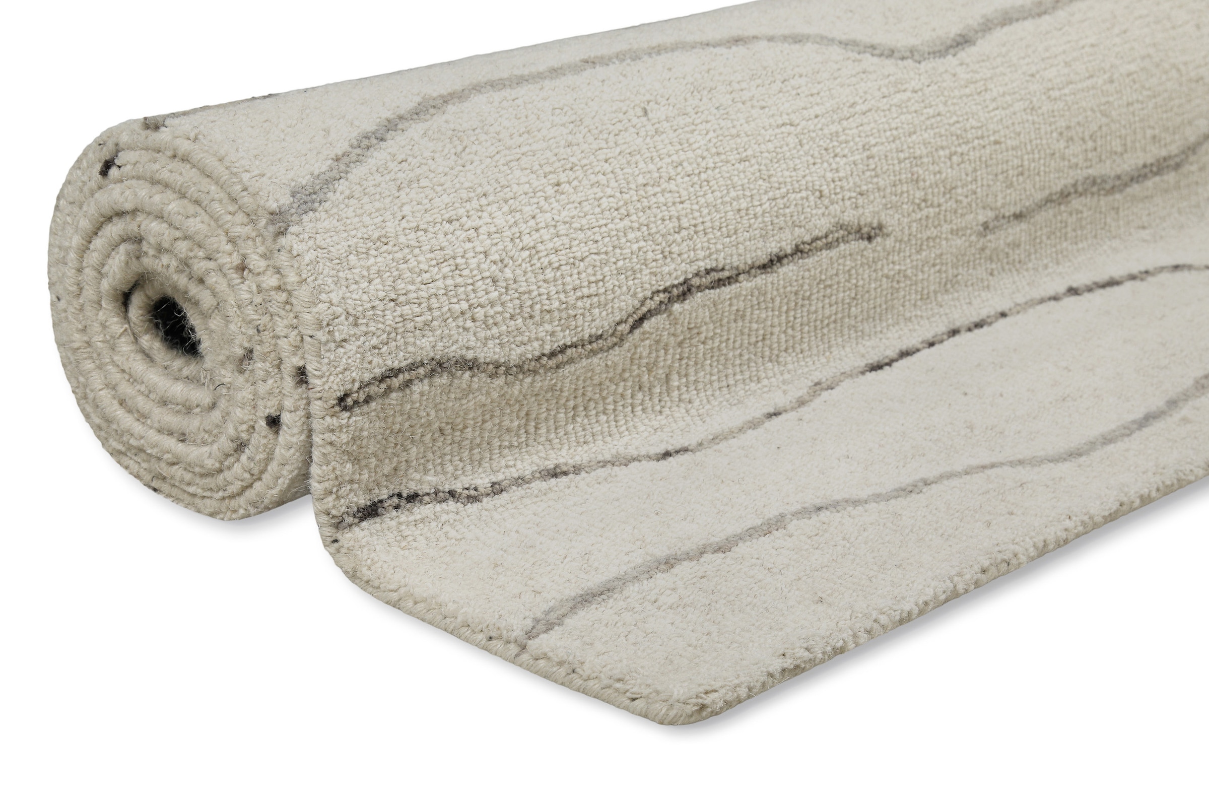Wecon home Wollteppich »Hamptons ELEVEN«, rechteckig, 10 mm Höhe, Läufer, Schurwolle, Kurzflor, Wohnzimmer, Schlafzimmer, Wellen