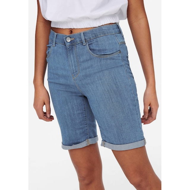 ONLY Jeansshorts »ONLRAIN LIFE MID LONG DNM SHORTS NOOS« bei ♕
